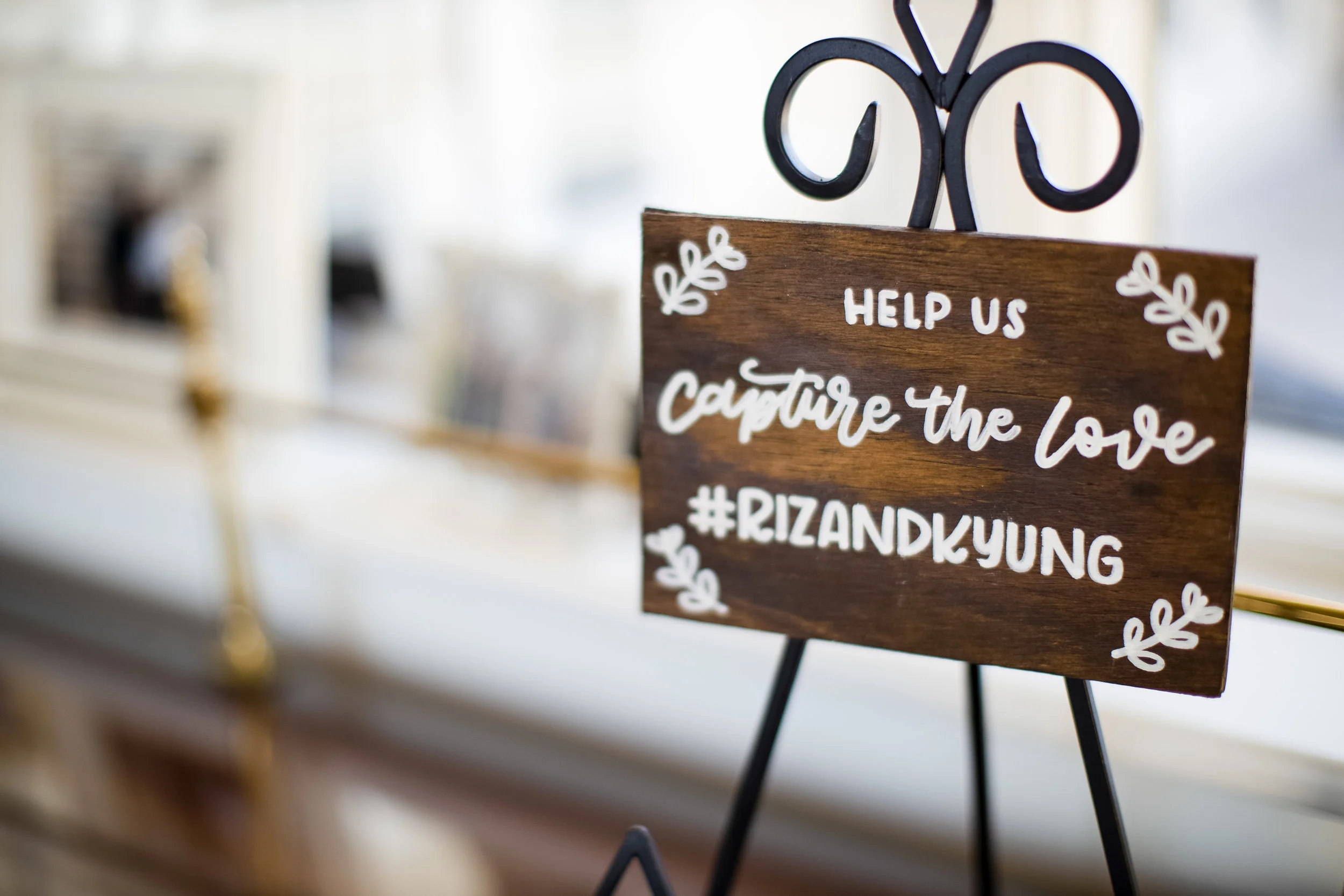 Small tabletop Wooden Social tag sign