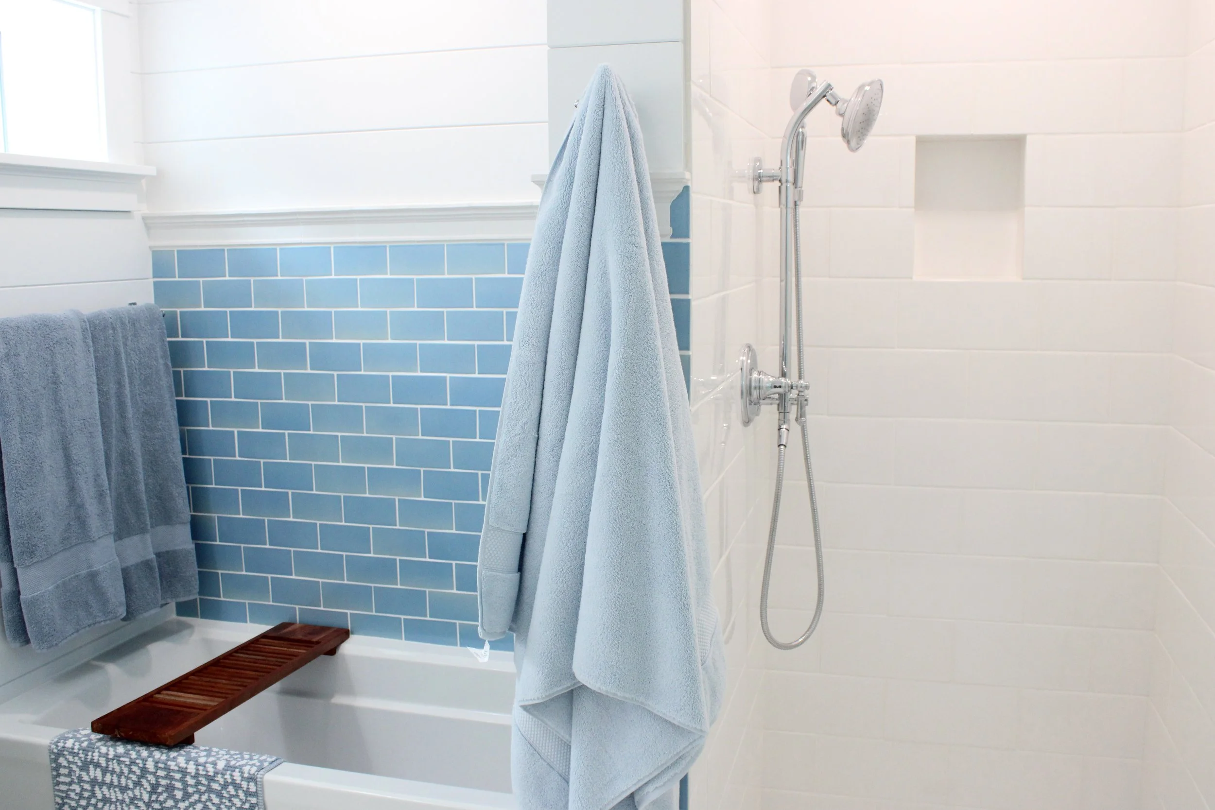 Bathroom remodel with tiled shower, Langley, South Whidbey Island