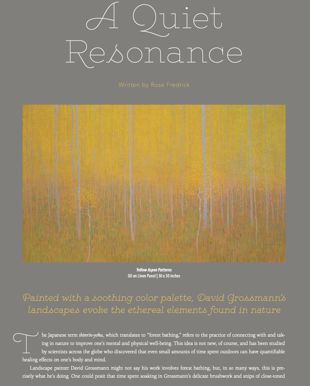Article: A Quiet Resonance