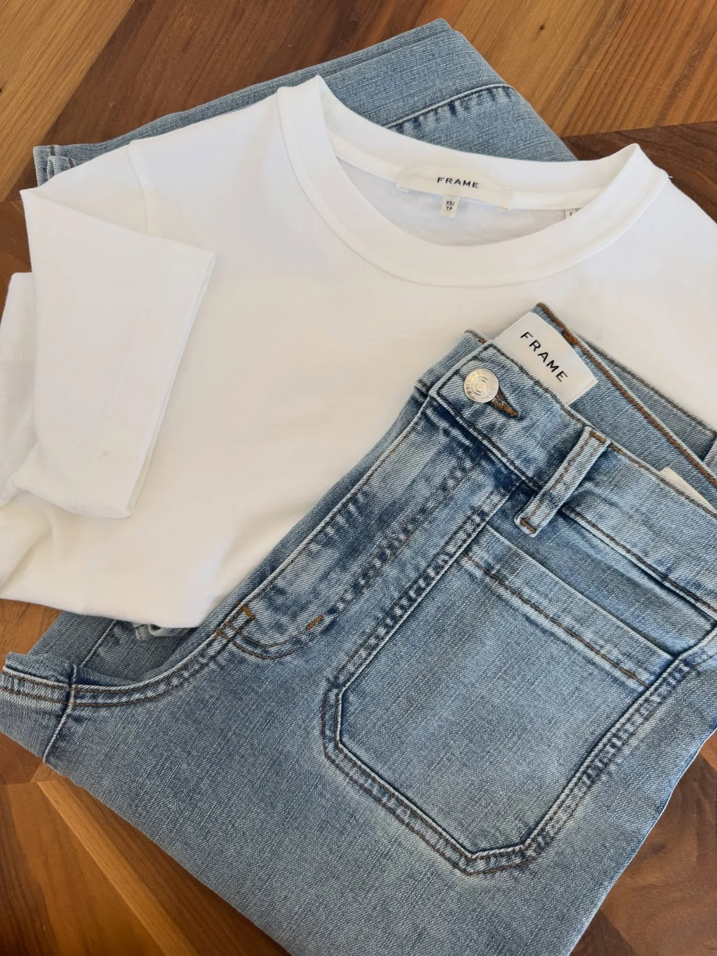 Basics. Forever Classics. @frame 

#whitetee #denim #iconic #style #everydaylook