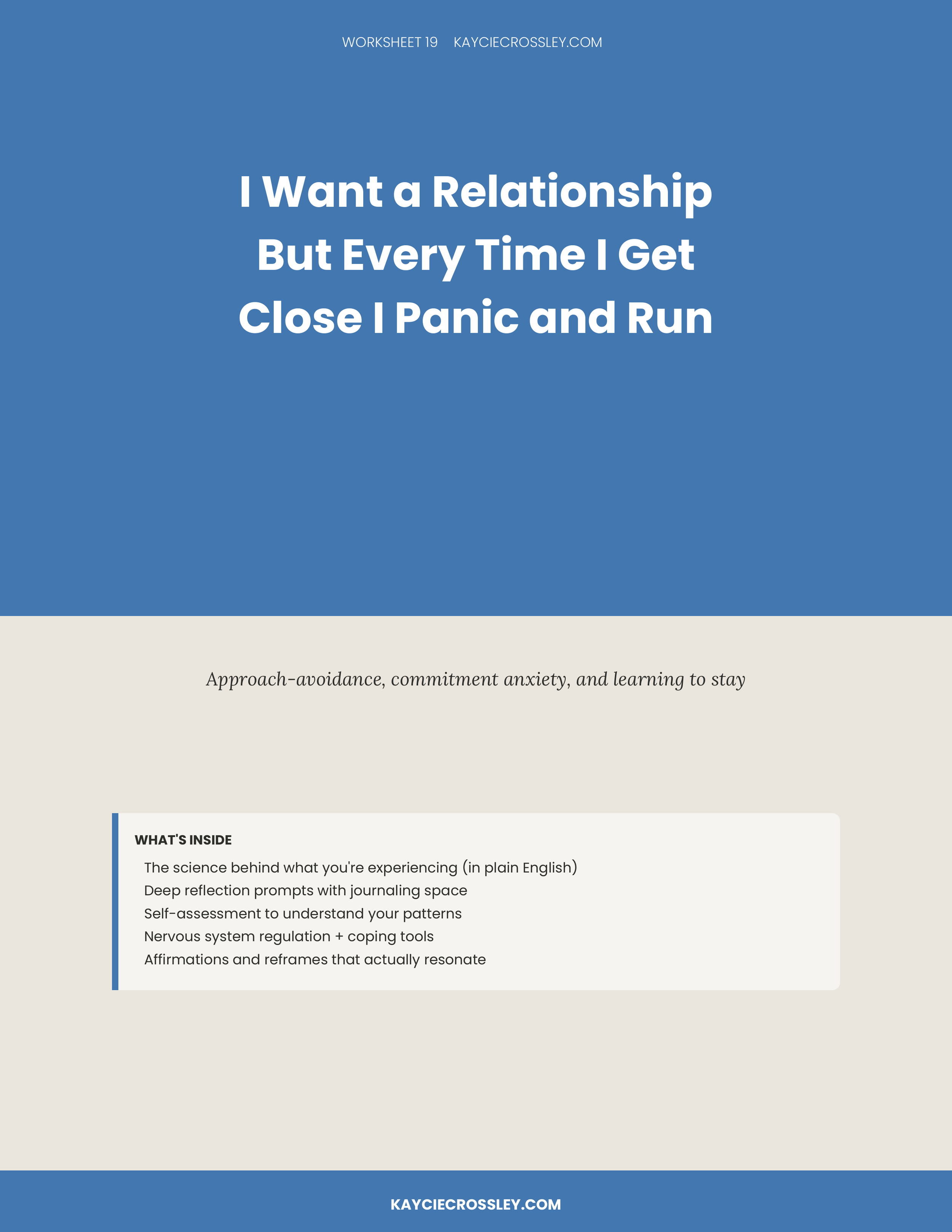 I Want a Relationship But Every Time I Get Close I Panic and Run