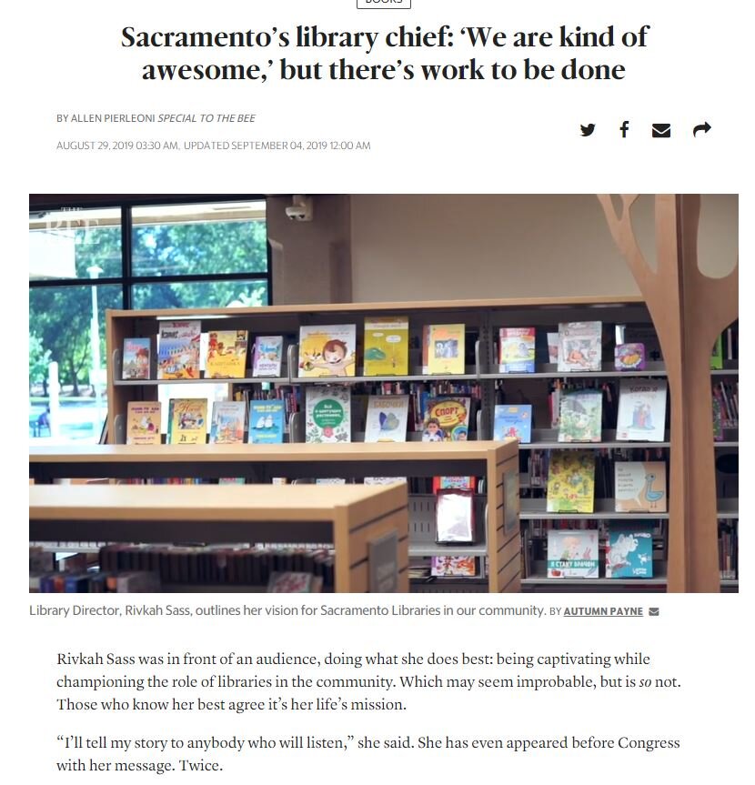 Sacramento’s library chief: ‘We are kind of awesome,’ but there’s work to be done