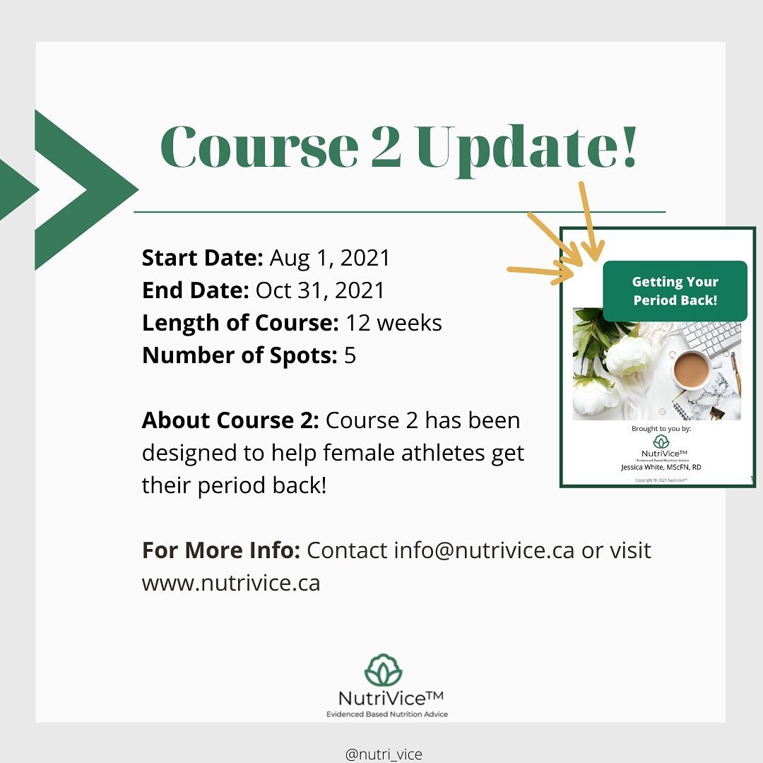 Course 2 has been updated and re-titled to 'Getting Your Period Back!'⁣
⁣
It can take on average 8-12 weeks to restore menstruation, therefore this 12 week course has been designed to help female athletes get their period back. This course is broken 