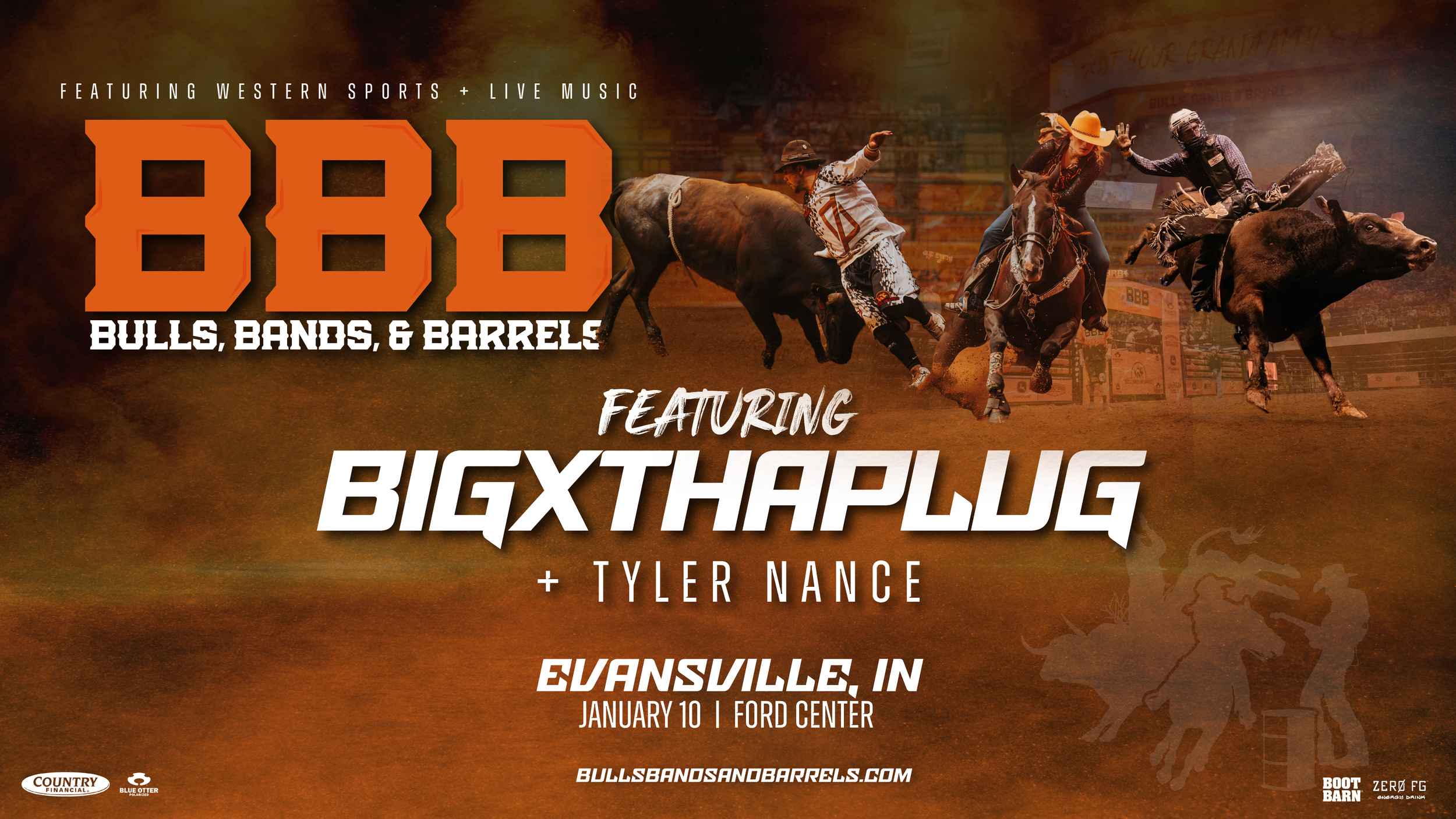 BULLS, BANDS, AND BARRELS RETURNS TO EVANSVILLE, IN ON JANUARY 10TH!