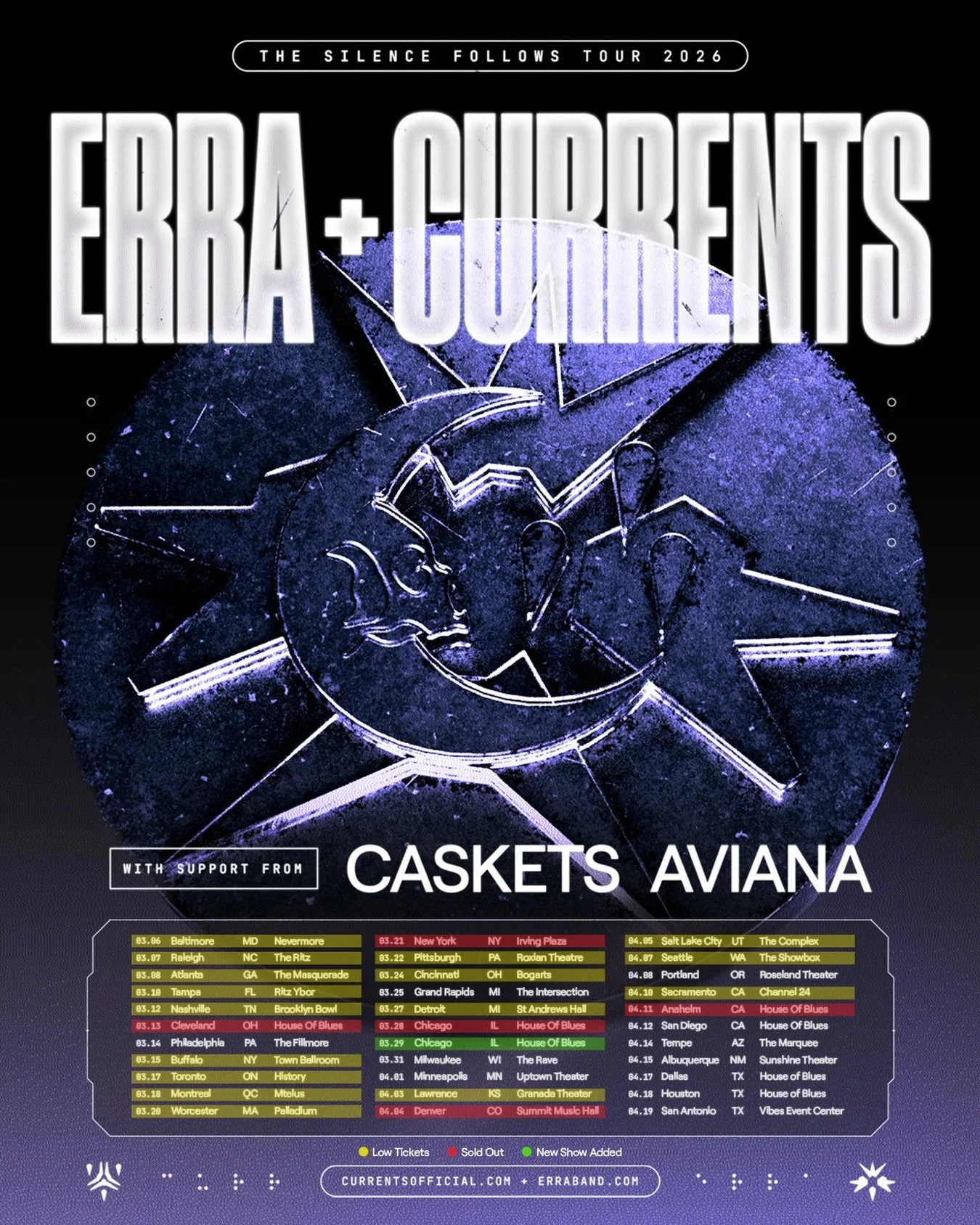 ERRA will be touring this spring, co-headlining a six-week run with Currents.

Read more here: https://www.insomniamusicmag.com/hotoffthepress/erratour26