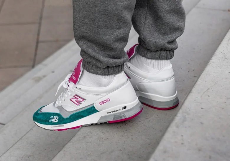 new balance 1500 white pink teal