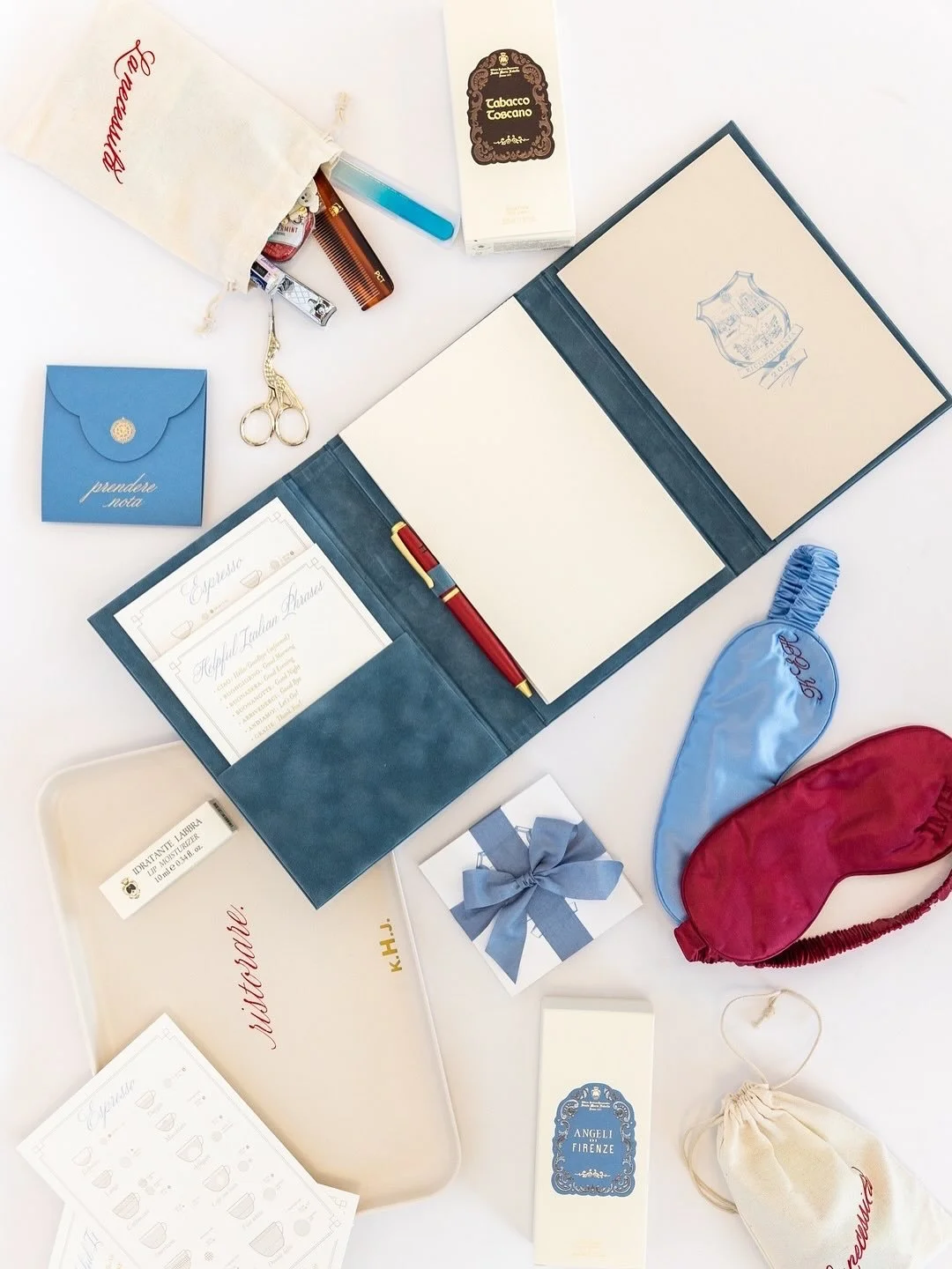 The art of a luxury welcome sets the tone for the entire event. Upon arriving in Milan, our clients were greeted with a fully custom welcome gift in their room, beautifully arranged alongside fresh flowers and a refreshing spritz. Every detail was bo