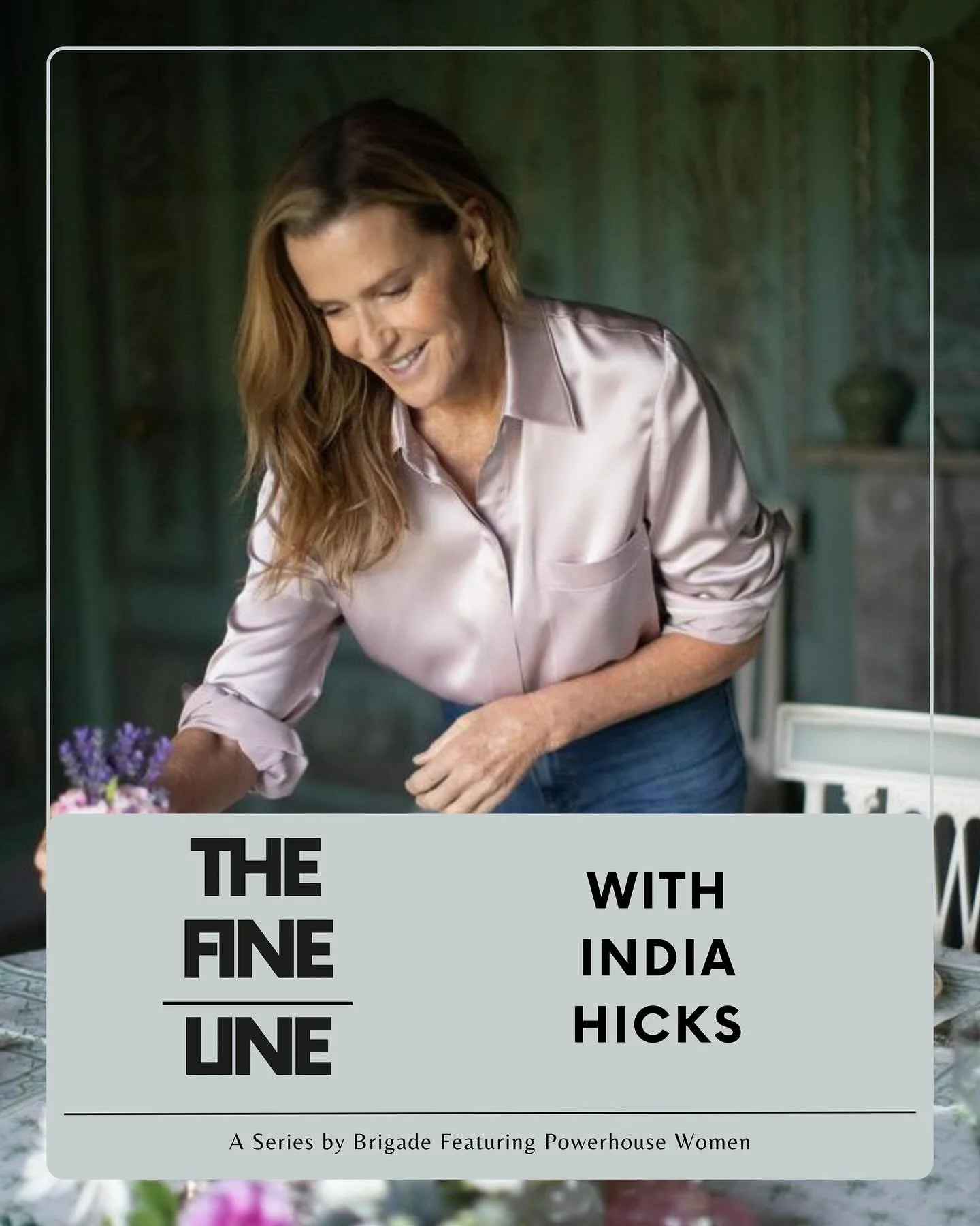 &ldquo;I try very hard not to give advice. No two lives are the same.&rdquo;
⠀⠀⠀⠀⠀⠀⠀⠀⠀
We recently spoke with @indiahicksstyle for our online series, #TheFineLine. As a designer, entrepreneur, author, and mother of five, India has forged a multi-face
