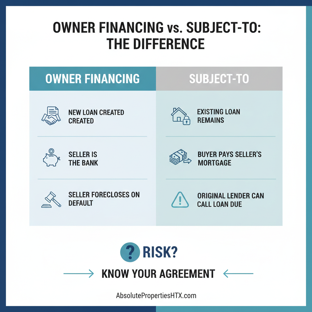 Owner Financing vs. Subject-To: A Houston Seller's Guide