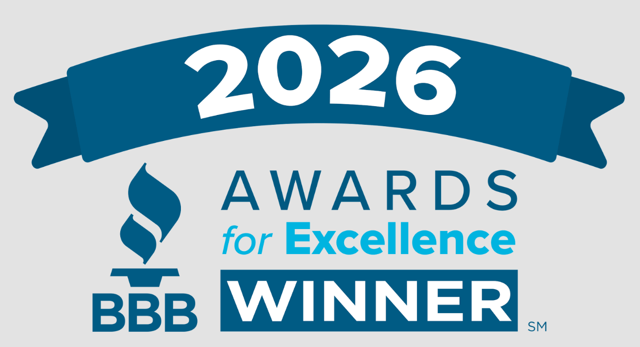 Better Business Bureau Awards of Excellence recognition badge.
