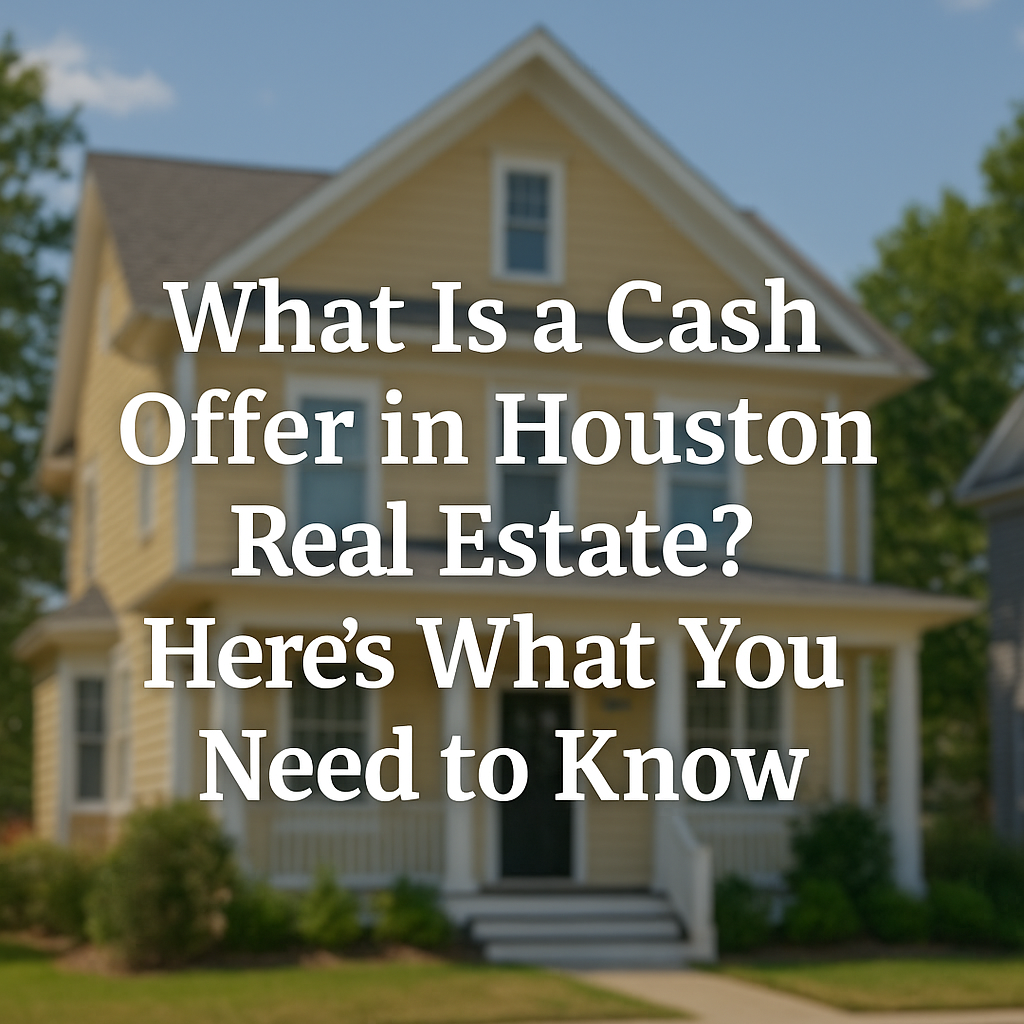 Two-story Houston single-family home used to illustrate a real estate cash offer transaction in a residential neighborhood.