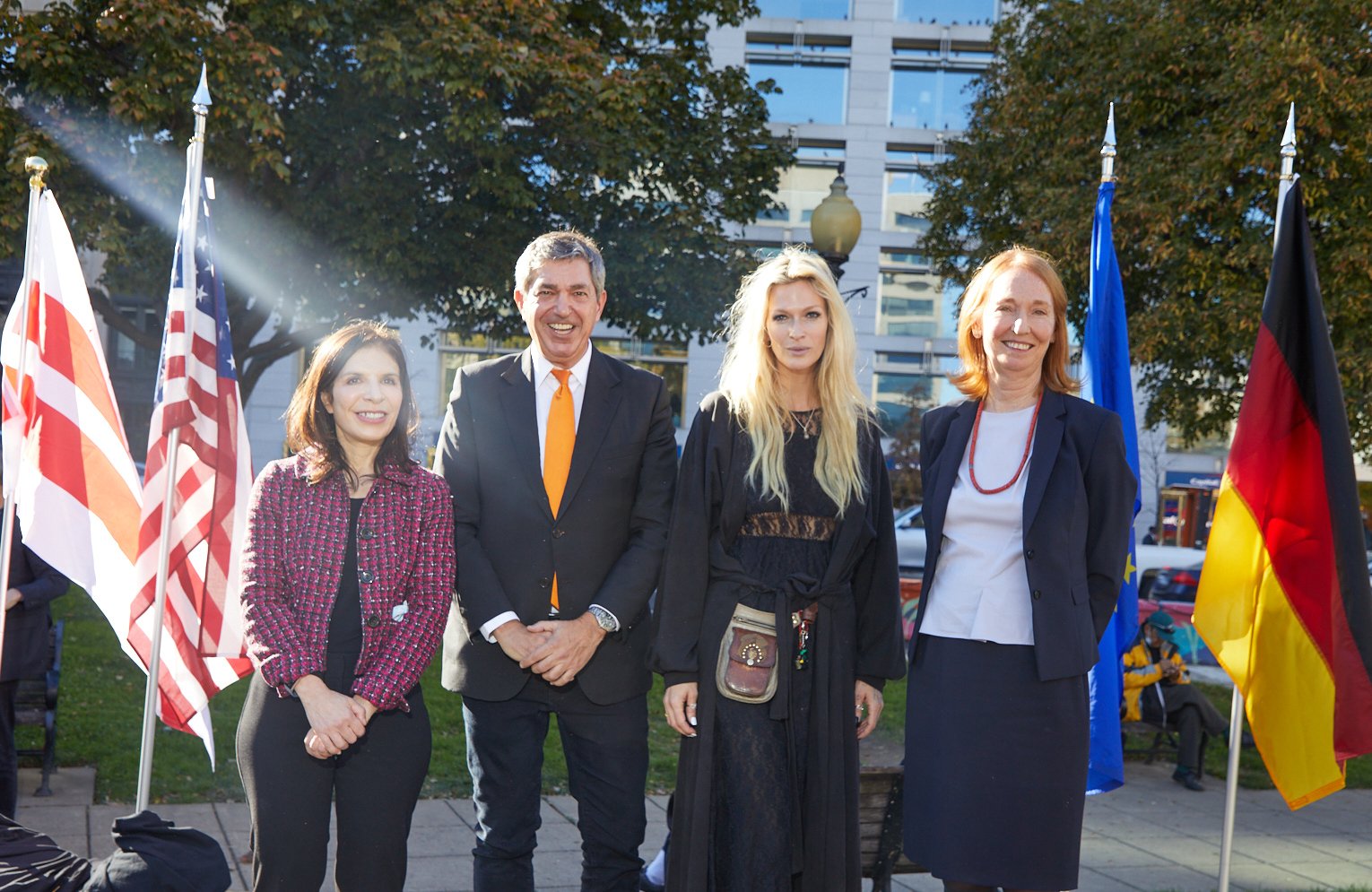 Leona Agouridis, EU Ambassador to the US Stavros Lambrinidis, Mia Florentine Weiss, German Ambassador to the US Emily Haber