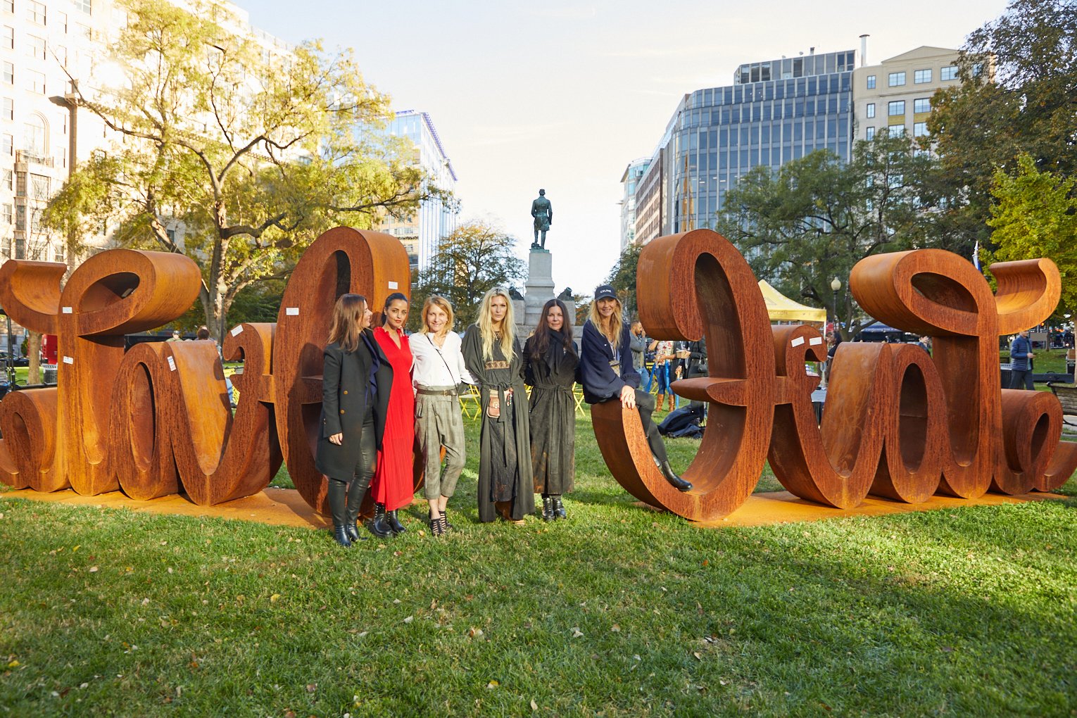 Annette Kröber-Riel, Sawsan Chebli, Kimberly Marteau Emerson, Mia Florentine Weiss, Karen Roth, and Sue Giers in Farragut Square, DC