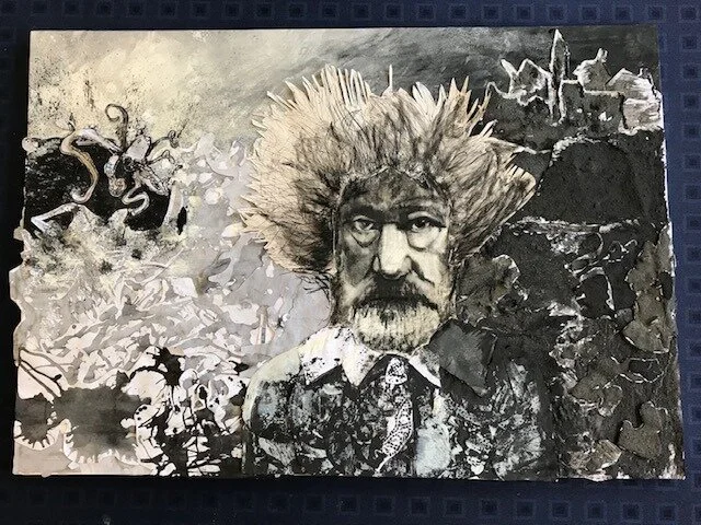 2 March 2020 Artwork made by the pupils of Le Rondin School in response to my Victor Hugo portrait, now used for the "Art in School" innovative (art lending program) by Art for Guernsey.Art for Guernsey