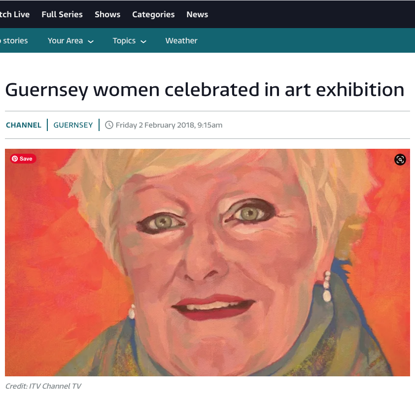 1 February 2018 ITV Channel Islands News features my “Amazing Women” exhibition.ITV news coverage