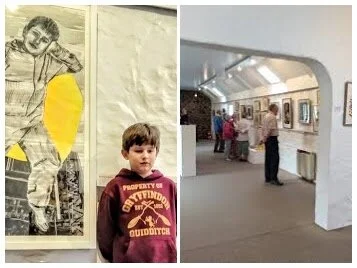 30 January - 2 March 2018 "Another Yellow Chair Portrait" life size collaged papers, pen &amp; ink drawing, on display at The Coach House Gallery as part of the group show, “Yellow”.Coach House Gallery
