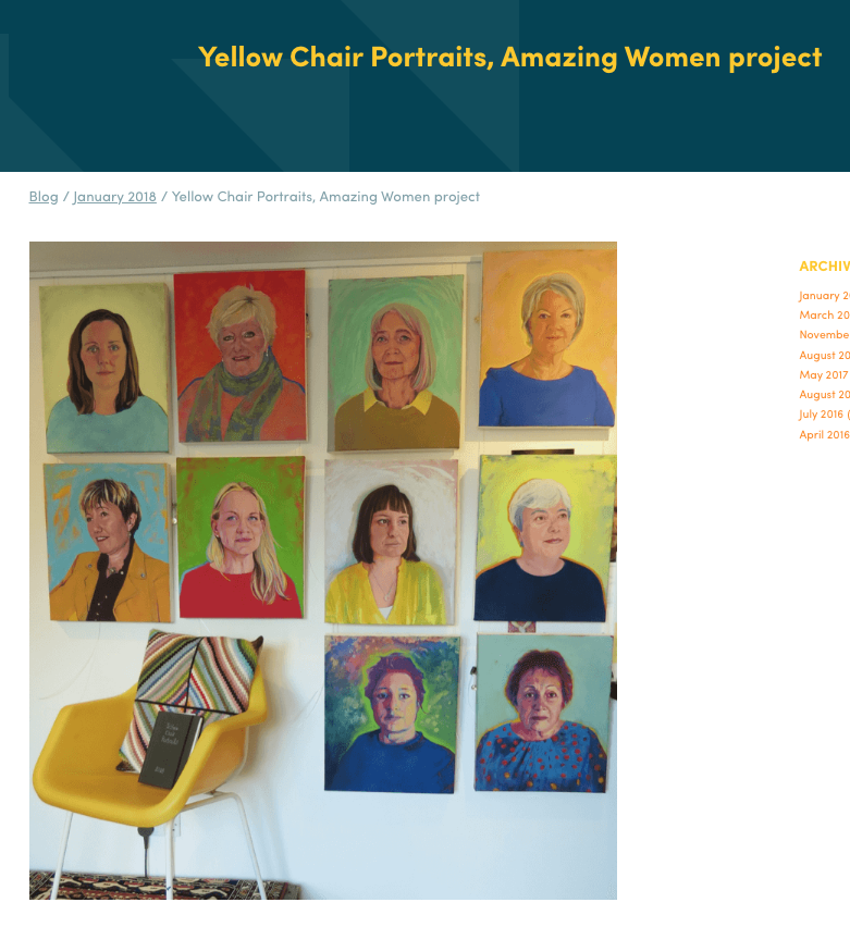 31 January 2018 Afaafa coverage of “Amazing Women! Yellow Chair Portraits” solo exhibition.https://afaafa.com/blog/post/yellow-chair-portraits-amazing-women-project