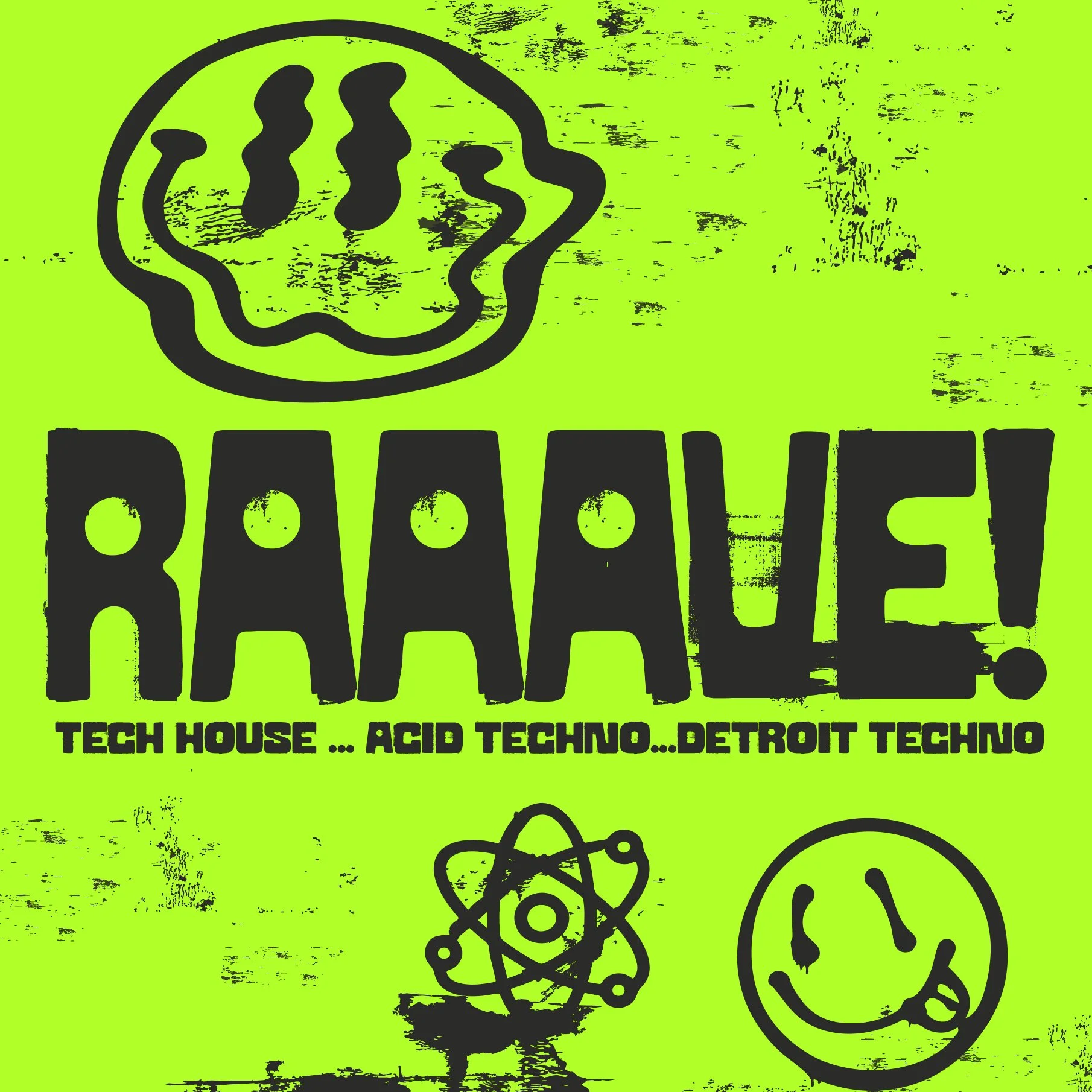 Raaave: Distressed Vintage Flyer Typeface