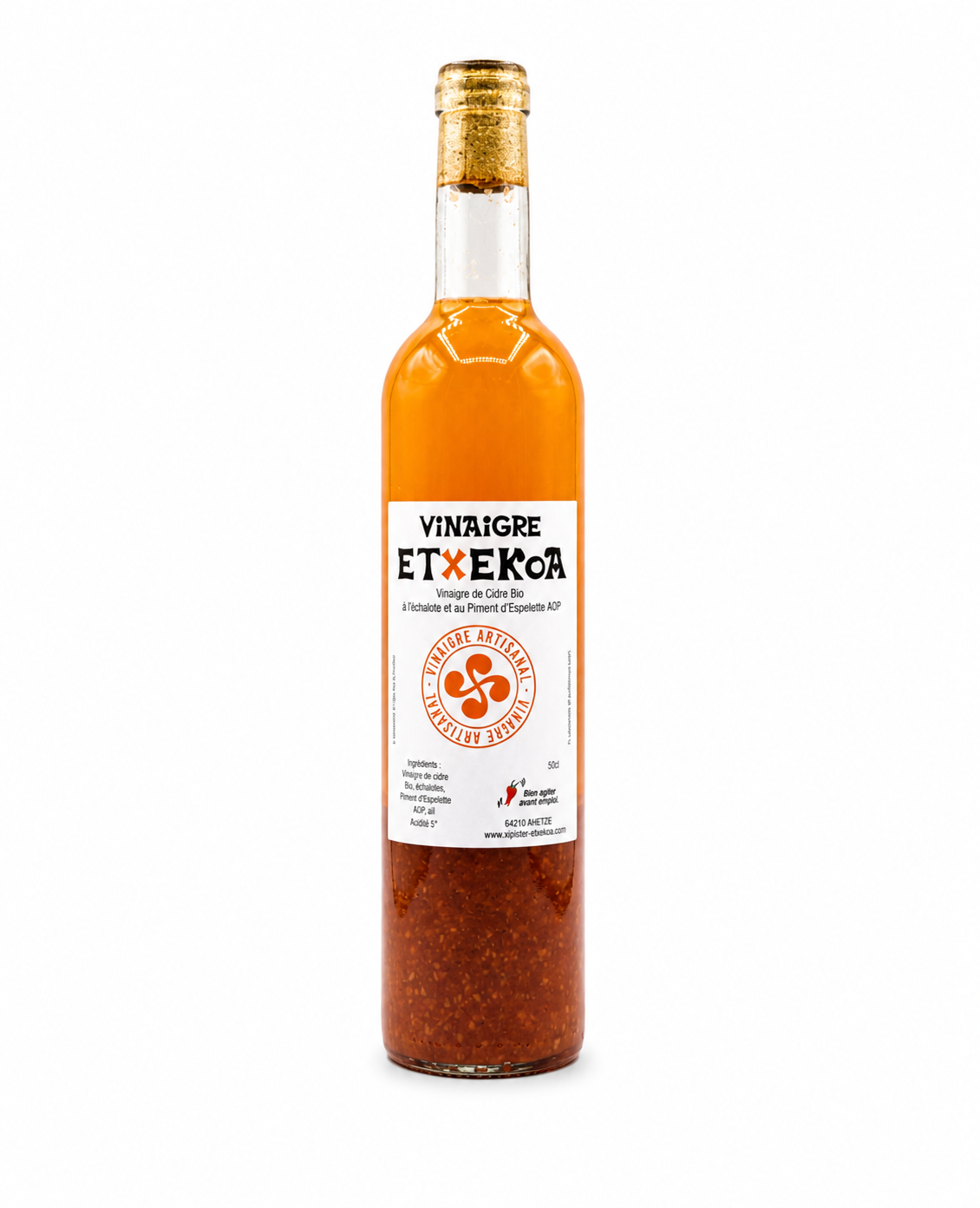 Vinaigre de Cidre Bio des Asturies Etxekoa 50 cl - Vieillit 2 ans en fut de Chêne