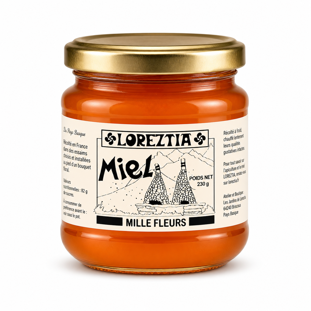 Miel de Mille Fleurs - Fabrication au Pays Basque - 230 grs