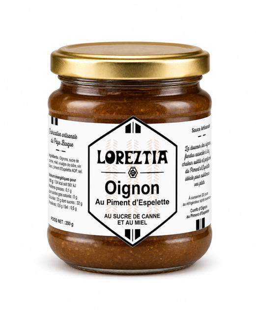 Confit d'Oignons au piment d'Espelette - Fabrication Pays Basque - 100 grs