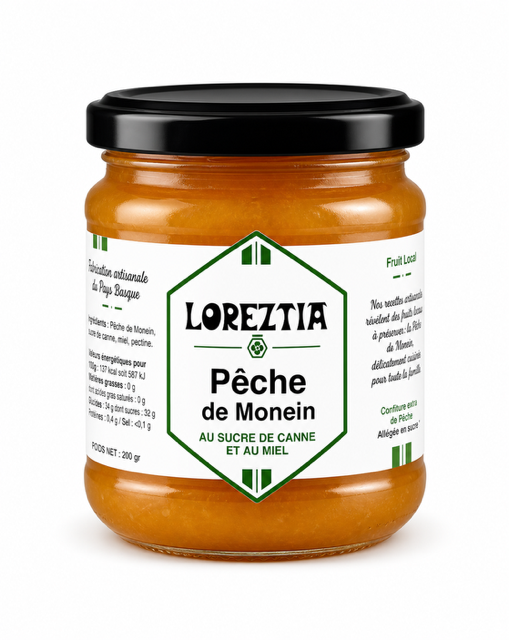 Confiture de Pêche de Monein - Fabrication au Pays Basque - 200 grs