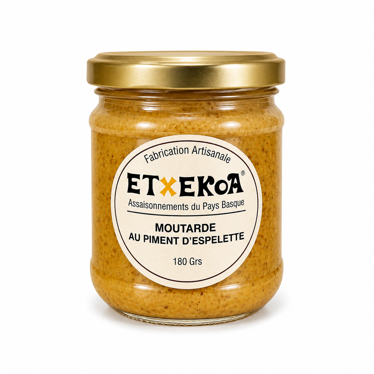 NOUVEAUTE  - MOUTARDE A L'ANCIENNE AU PIMENT D'ESPELETTE  AOP - 180 grs