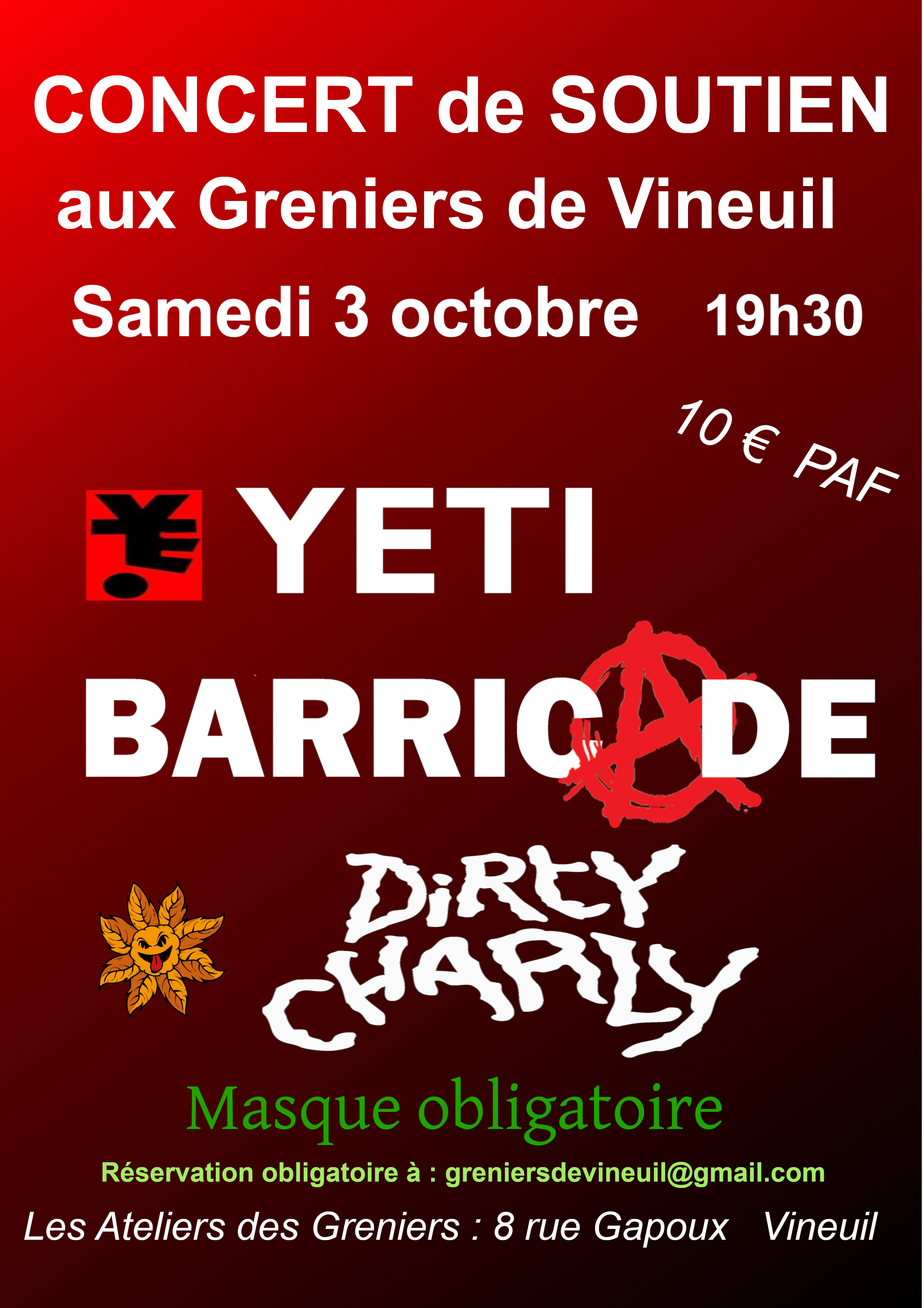 Concert de soutien aux Greniers de Vineuil