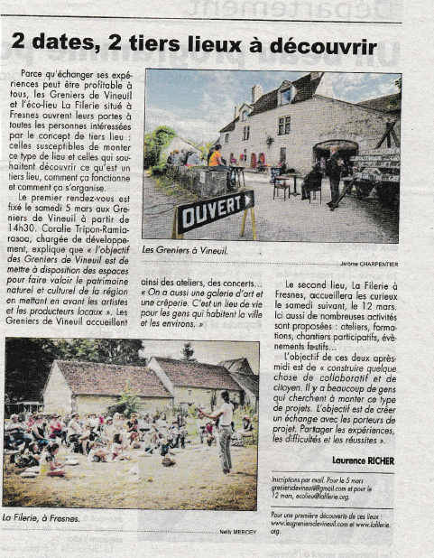 2 dates, 2 tiers-lieux a decouvrir 