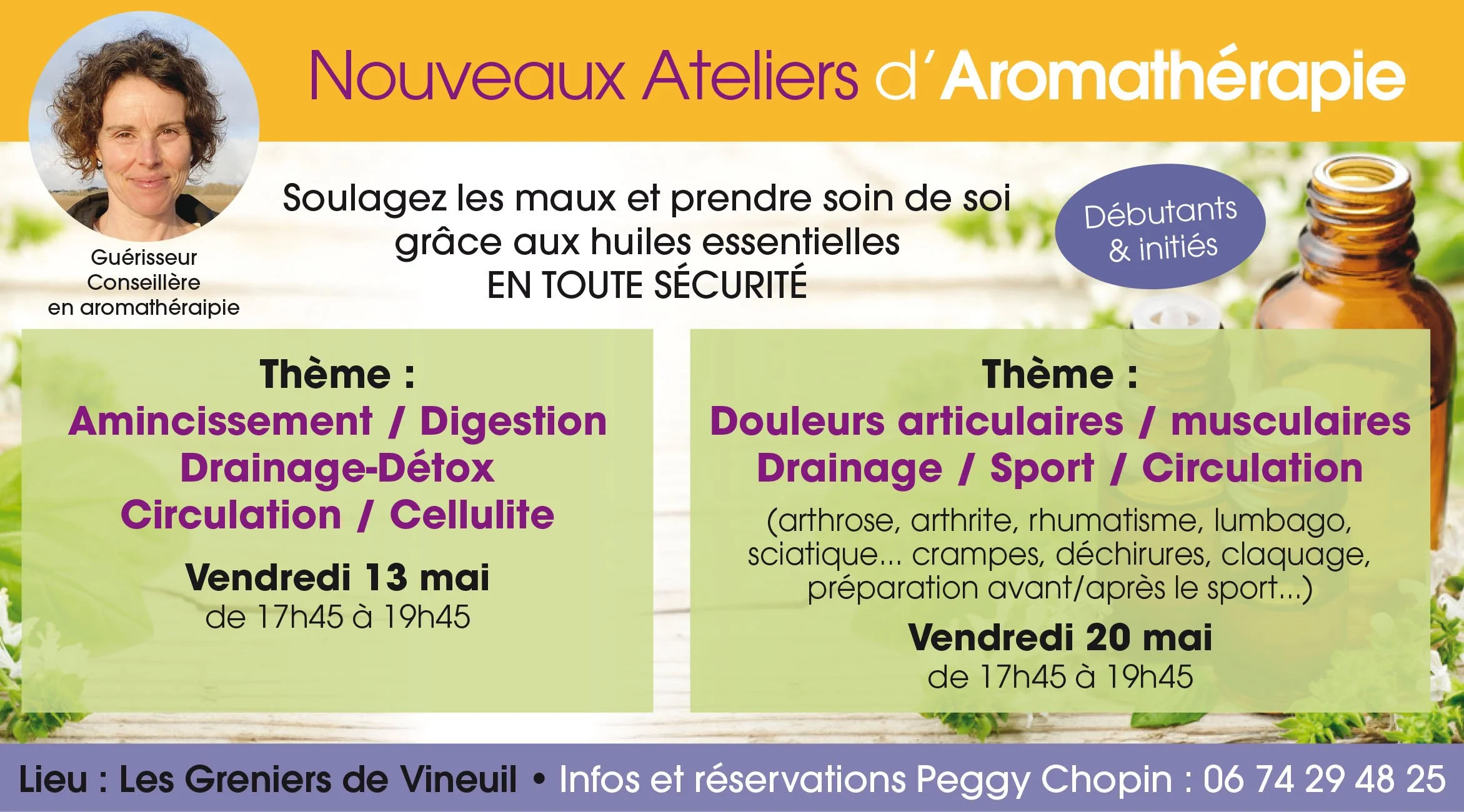 [ATELIERS] Deux ateliers aromatherapie en Mai 