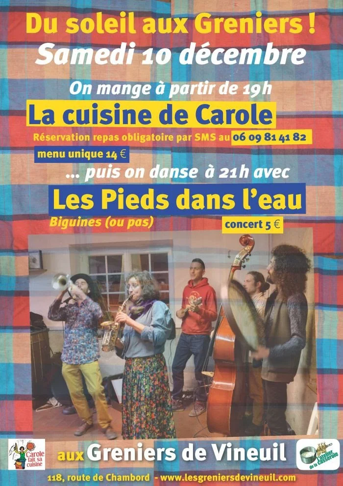 [REPAS &amp; CONCERT] Les Pieds dans l'eau - Organise par la Cuisine de Carole