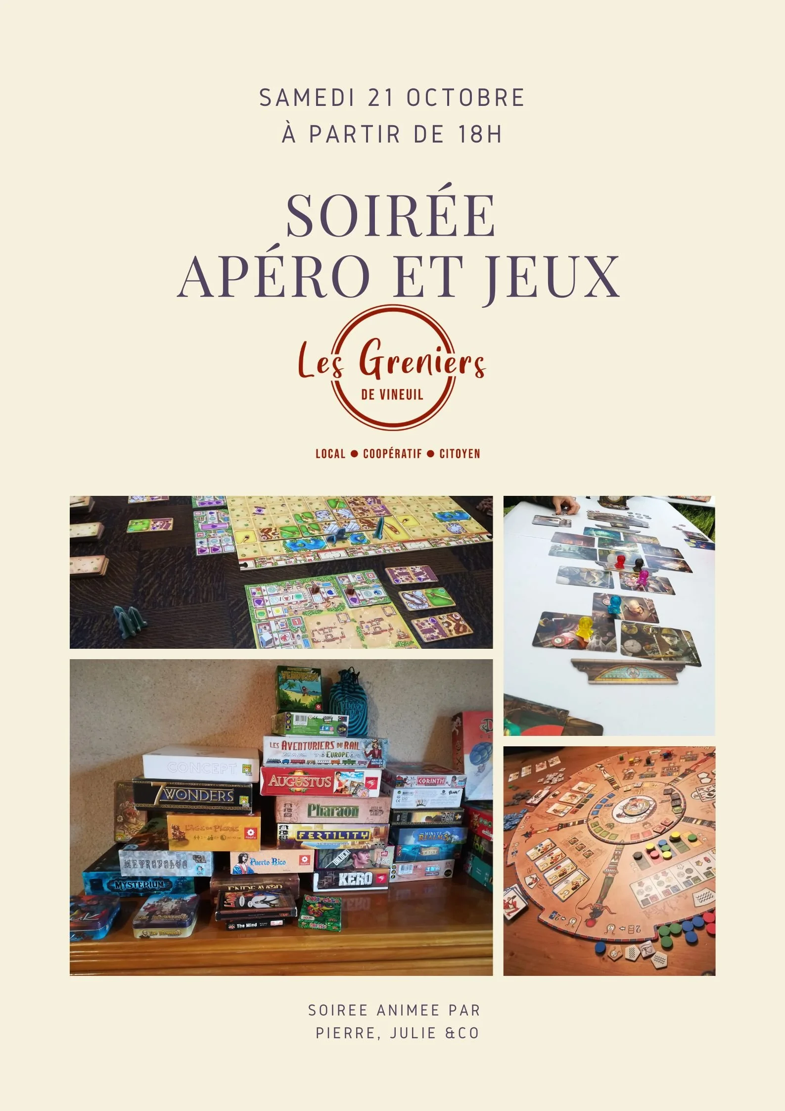 [ANIMATION] Soiree apero jeux de societe aux Greniers  