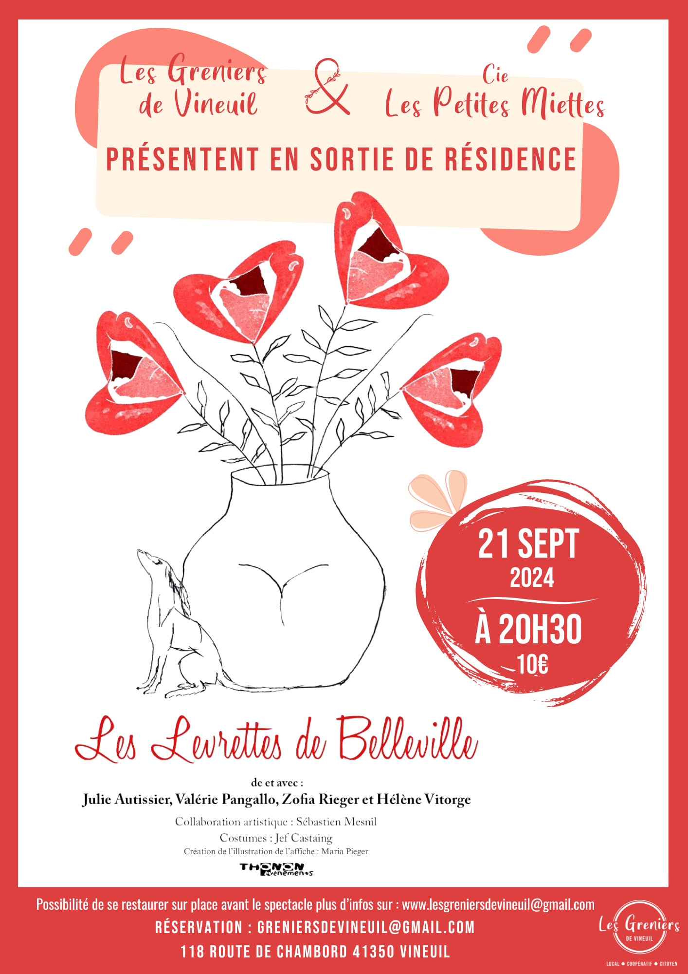 [REPAS - SPECTACLE MUSICAL] Les Levrettes de Belleville - Sortie de residence