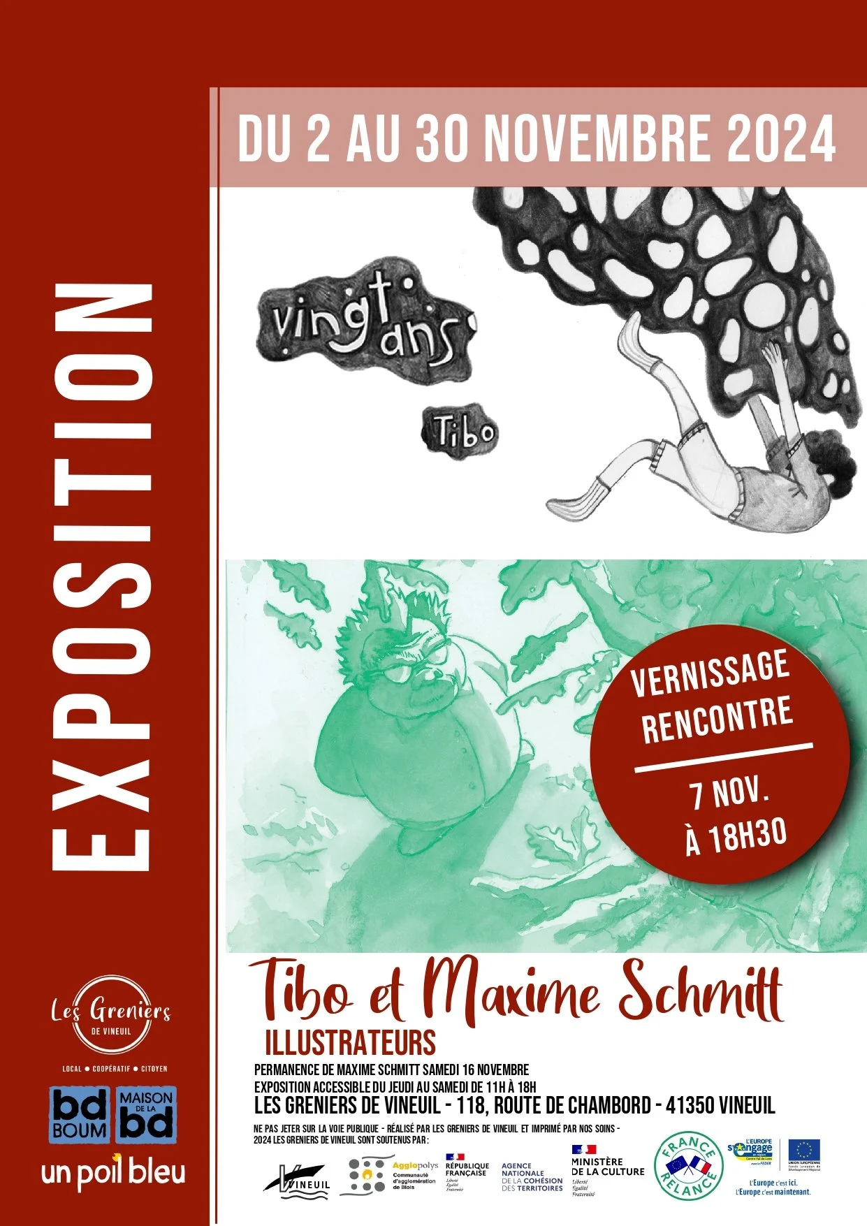 [EXPO] Tibo et Maxime Schmitt, illustrateurs - Un poil bleu