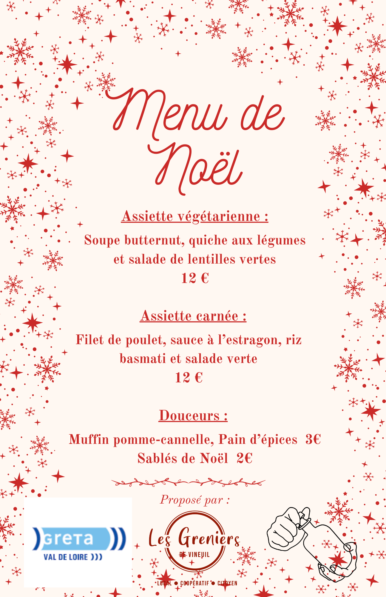 [BISTRO] Menu de Noël aux Greniers