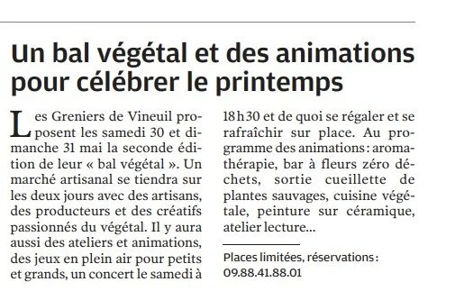 Seconde édition du Bal du Végétal Mai 2026