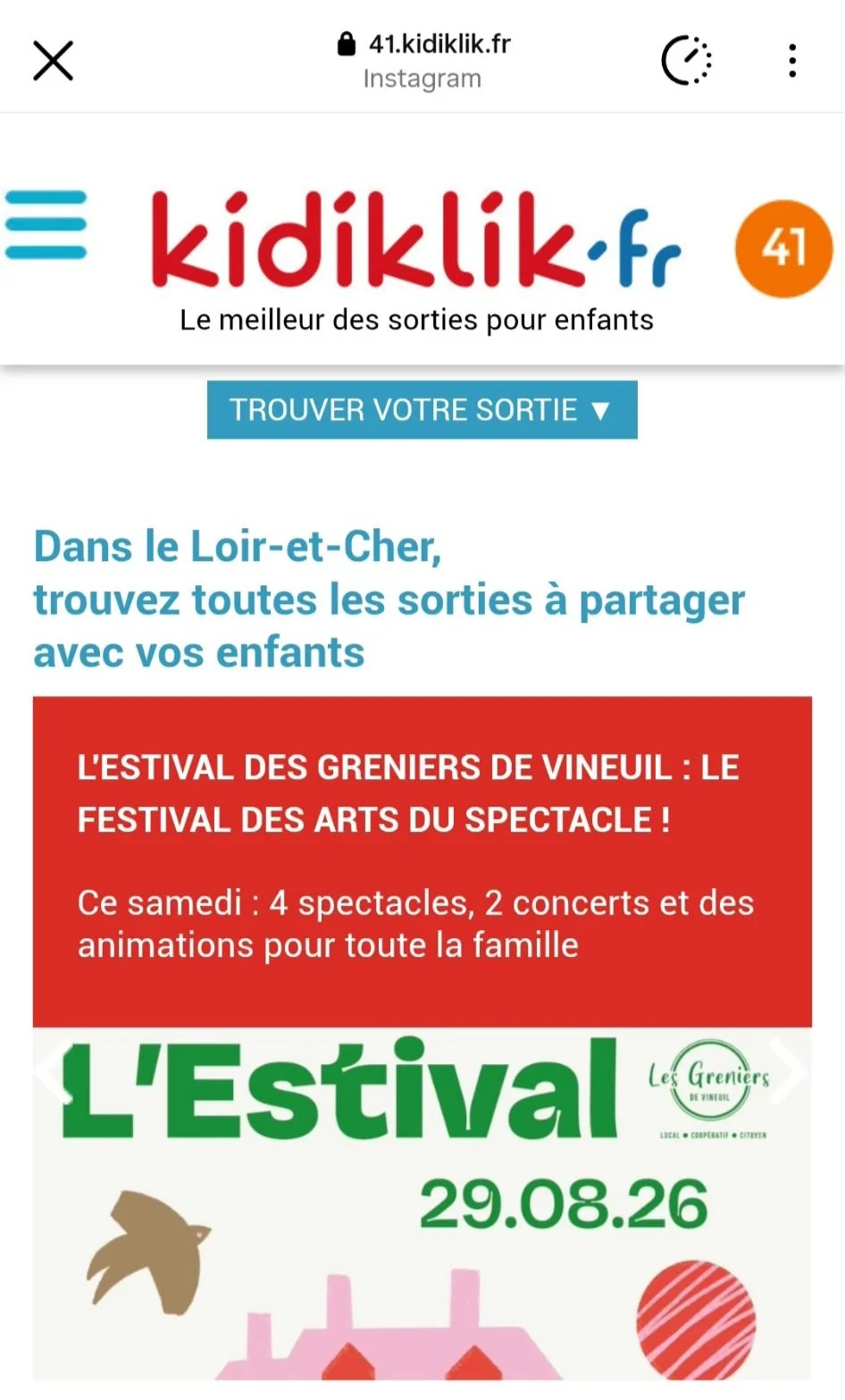 L'Estival, le festival des Arts du spectacles sur Kidiklik.fr