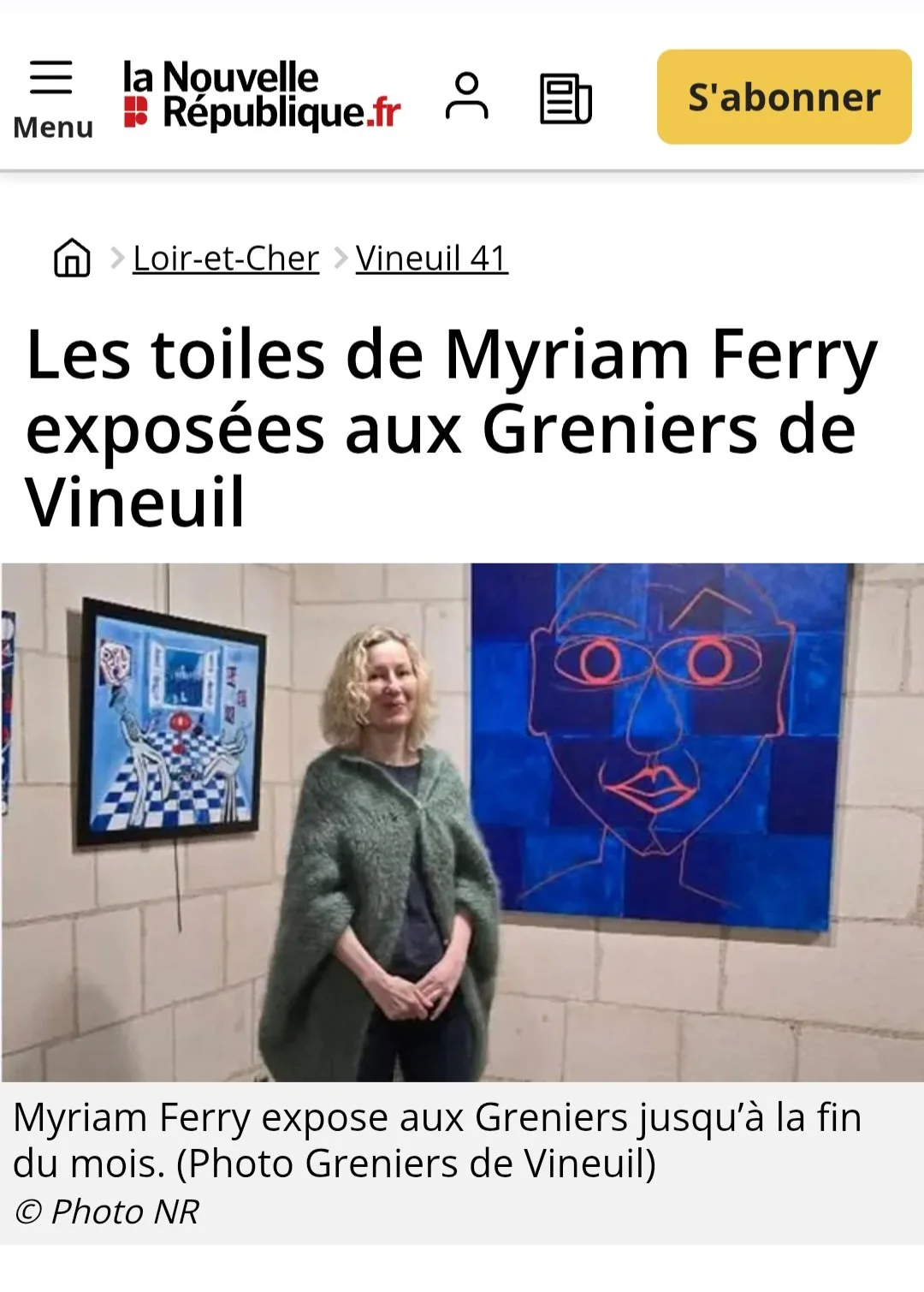 article la NR juin 2026  Myriam Ferry - Un autre regard