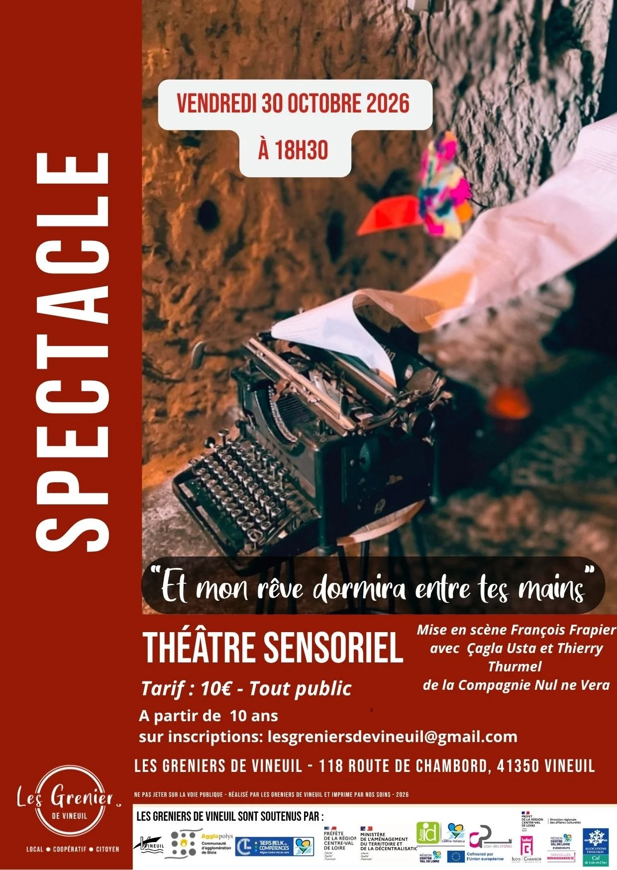 [SPECTACLE] Théâtre sensoriel "Et mon rêve dormira entre tes mains"