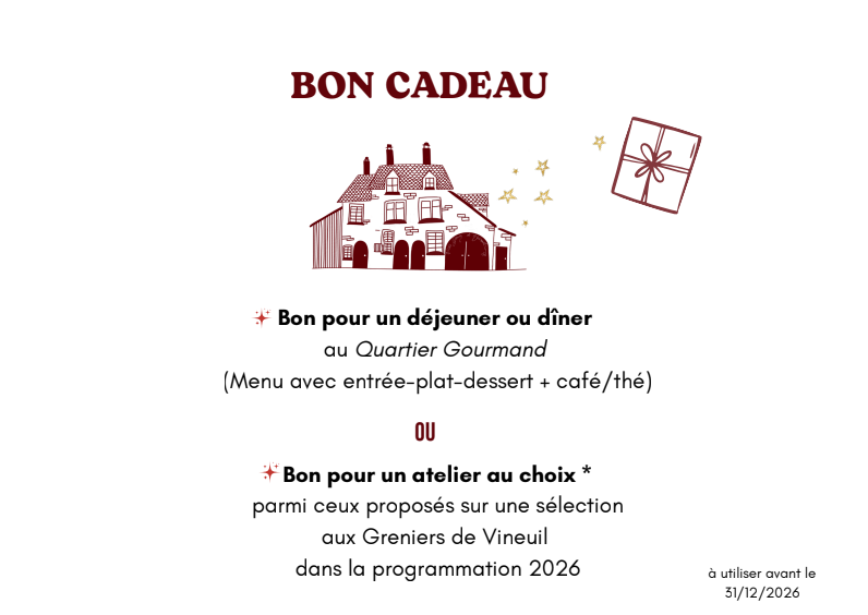 Carte Cadeau des Greniers de Vineuil