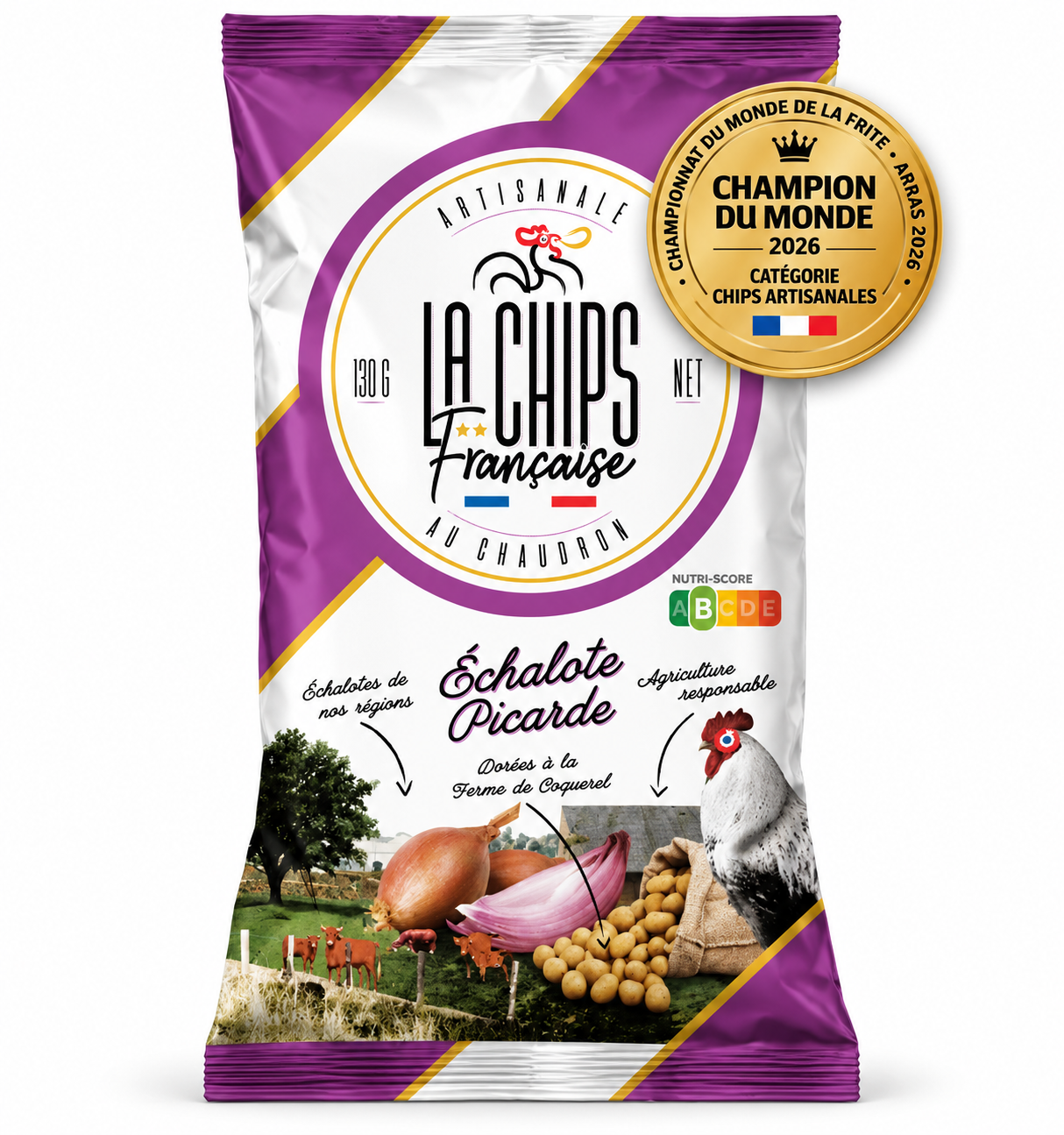 LA CHIPS FRANÇAISE - ECHALOTE PICARDE - 130g