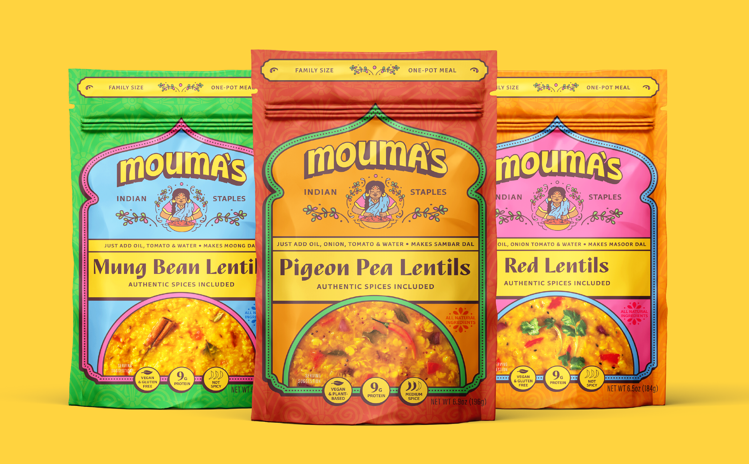 Mouma’s Indian Lentil Branding and Packaging Design
