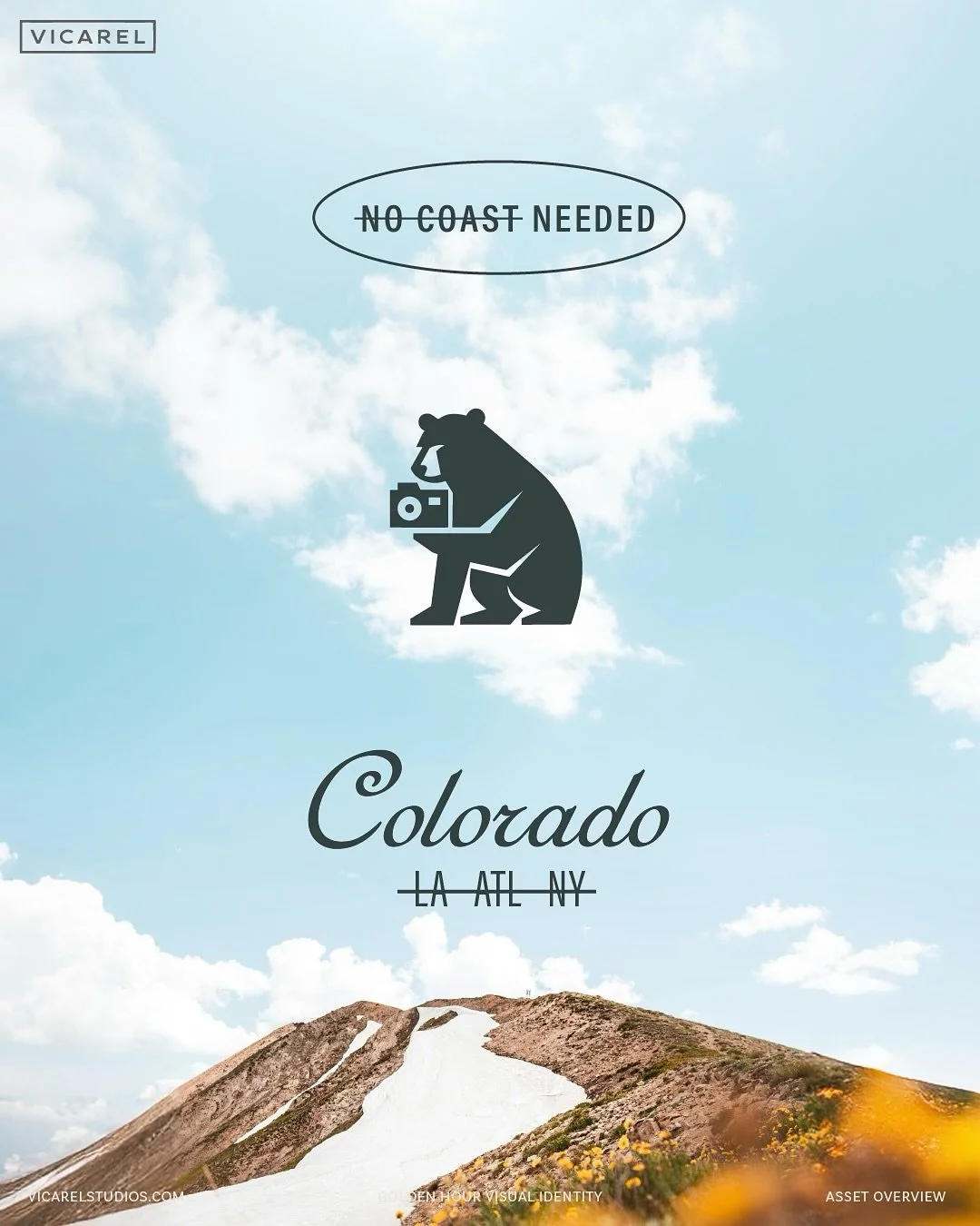 Our secondary brand concept that was presented / not used for Golden Hour social.

Swipe to the end to see the initial sketch It&rsquo;s, ugh... it&rsquo;s not good 😂 haha.

This one leverages a bear holding a camera, which represents strength and c