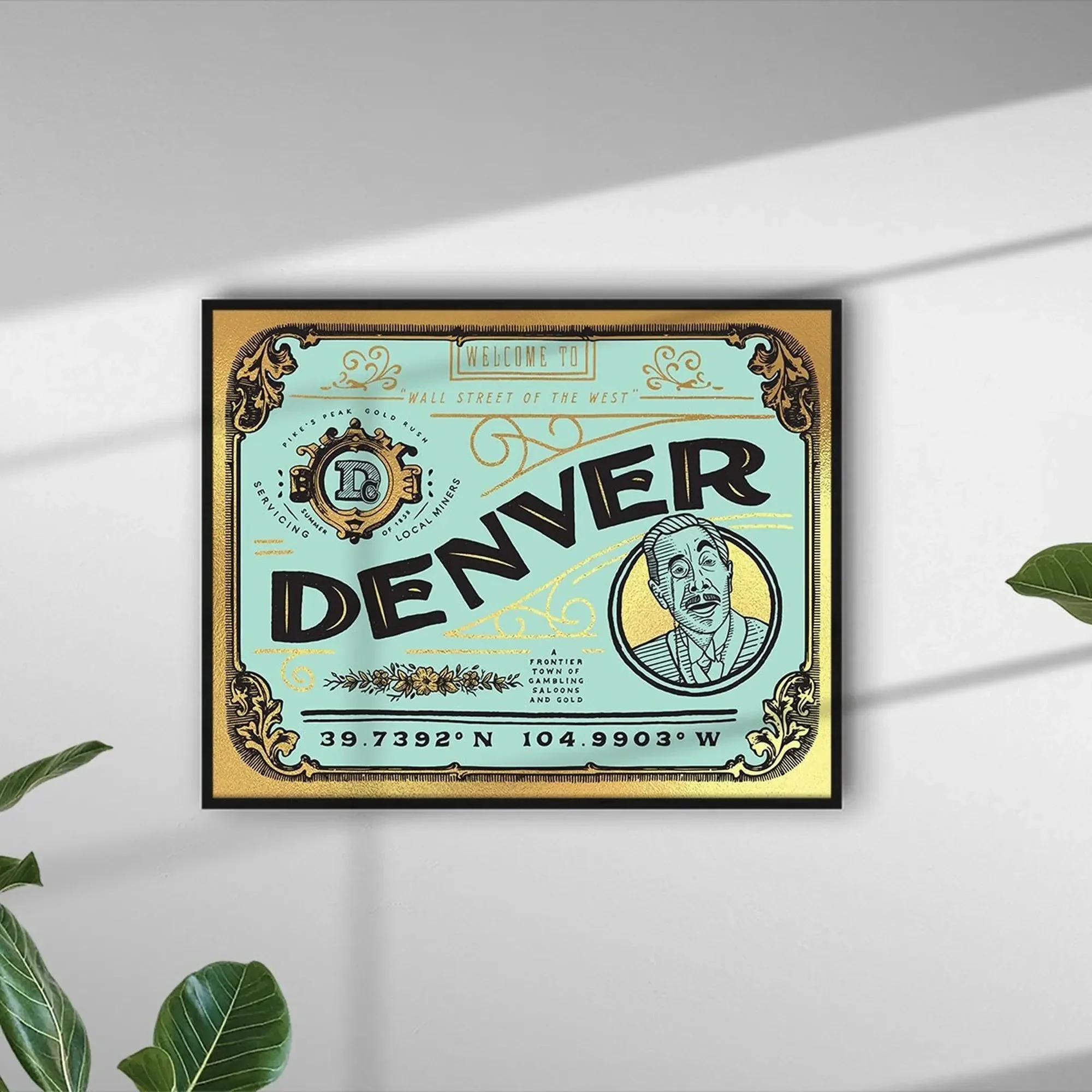 vicarel-studios-great-divide-brewing-scrollwork-print-mint-gold.webp