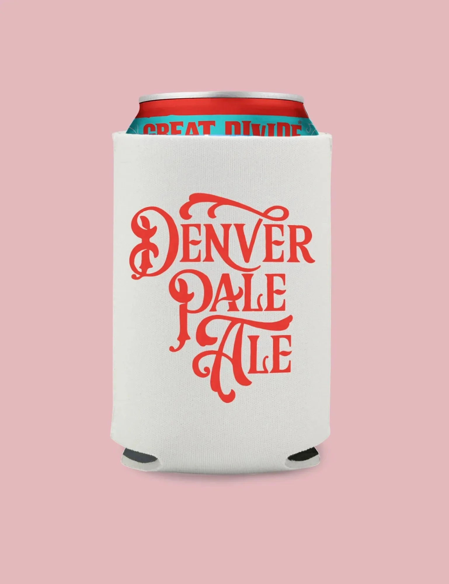 vicarel-studios-great-divide-brewing-red-script-coozie-pink-backdrop.webp