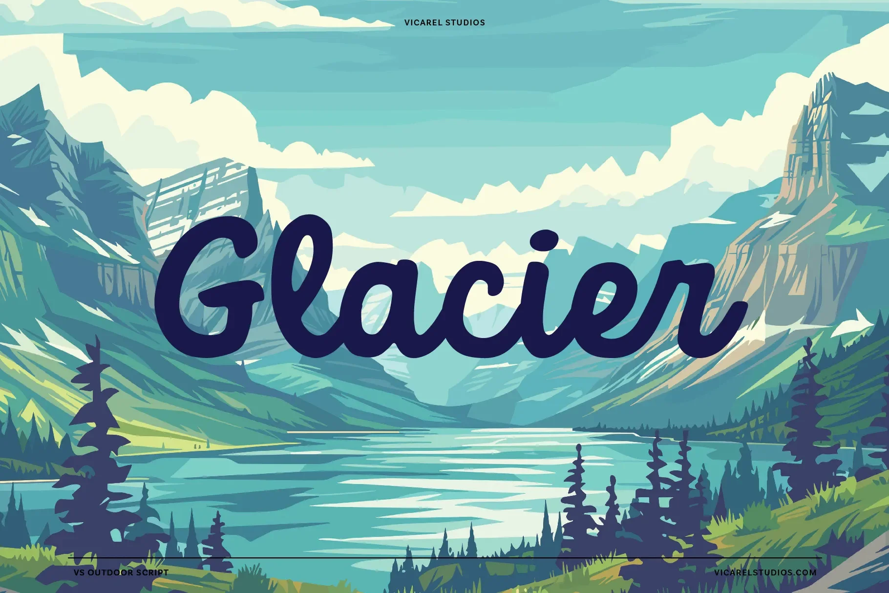outdoor-script-font-glacier-national-park-poster-by-vicarel-studios.webp
