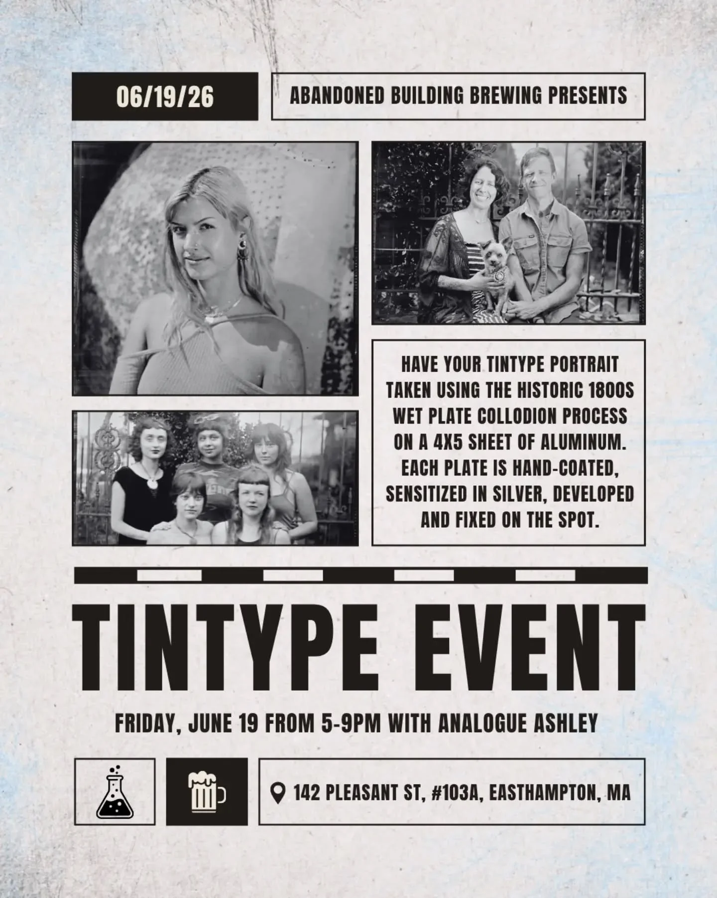 Happy June! This year has been flying by SO fast!
For my western MA pals, I'm excited to be making the trek to take your tintype portraits at @abbrewery June 19 from 5-9 pm! Bring your family, friends and dog friends to visit for a brew and create yo