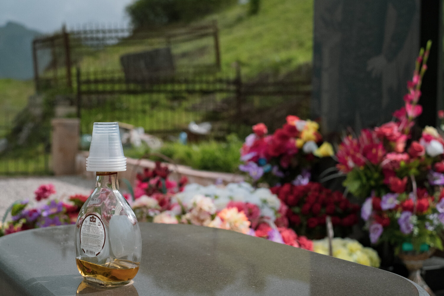 An offering at Gandzasar's cemetery