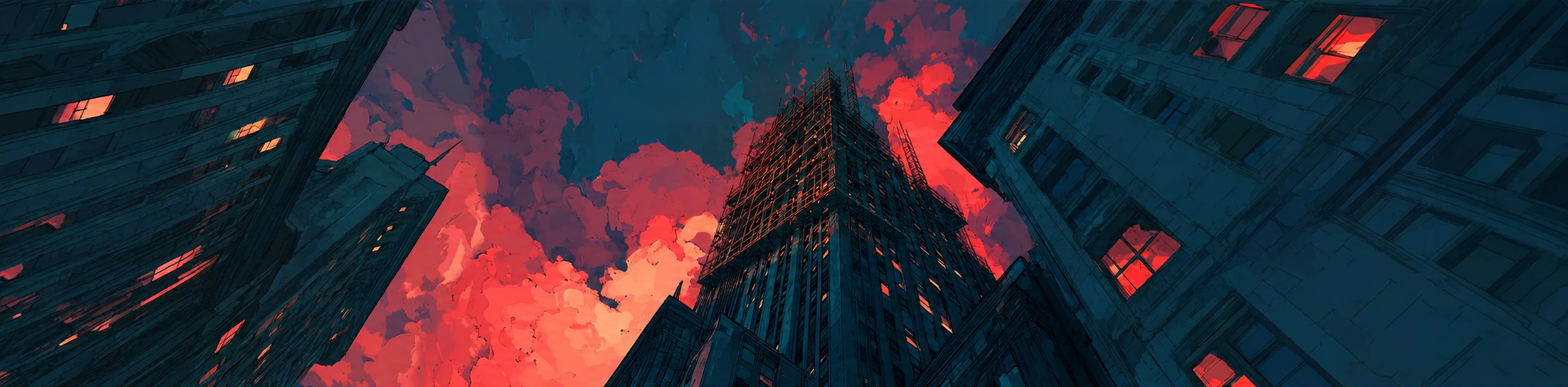 AI user experience design banner showing a futuristic digital environment created for The Skins Factory AI UX portfolio