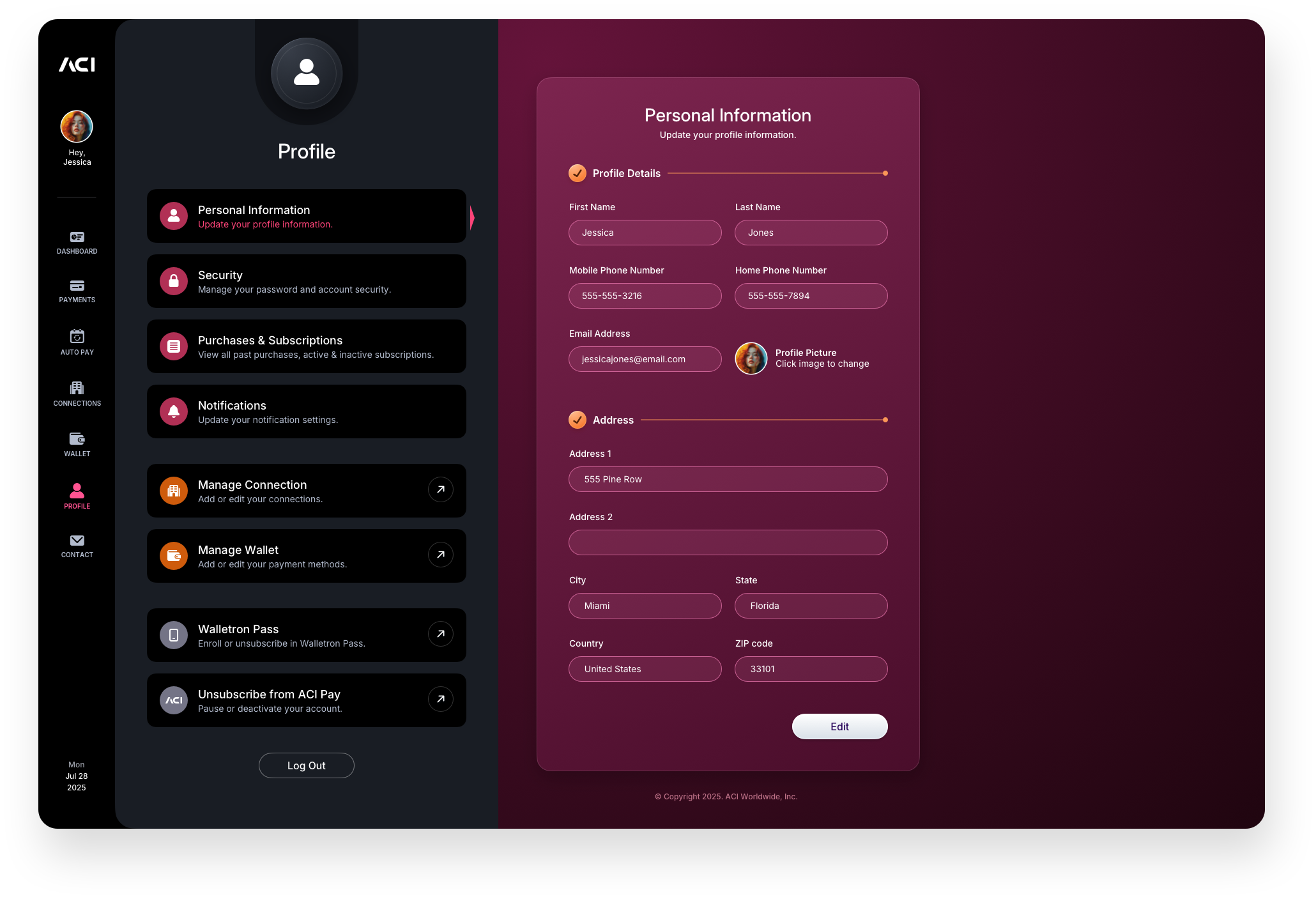 Fintech UI/UX Design - Profile Screen - Web App by The Skins Factory